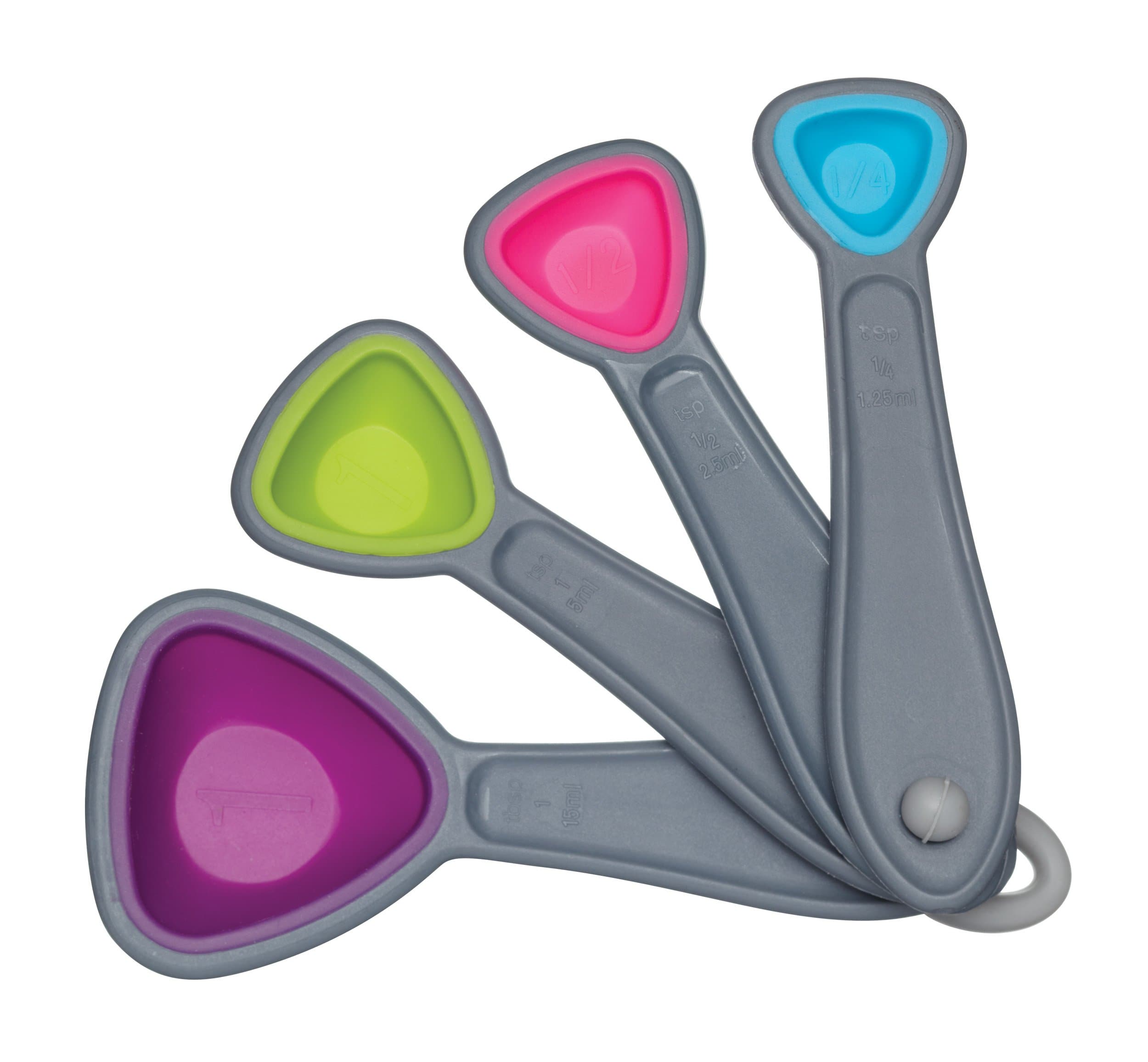 Kitchencraft Colourworks 4 Piece Collapsible Measuring Spoon Set