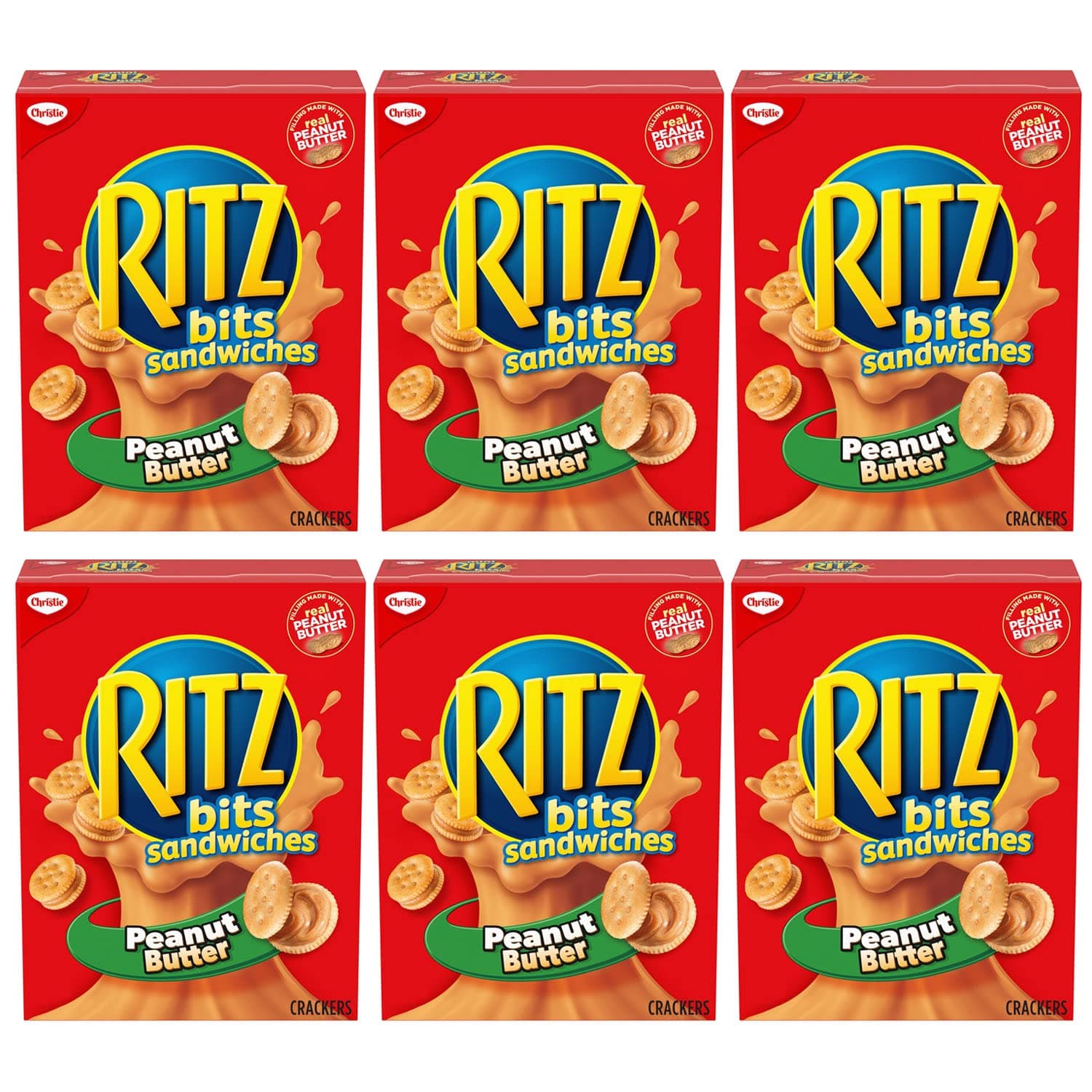 Ritz Crackers Bits Peanut Butter Sandwich Crackers, 180g/6.3oz, 6-Pack {Imported from Canada}