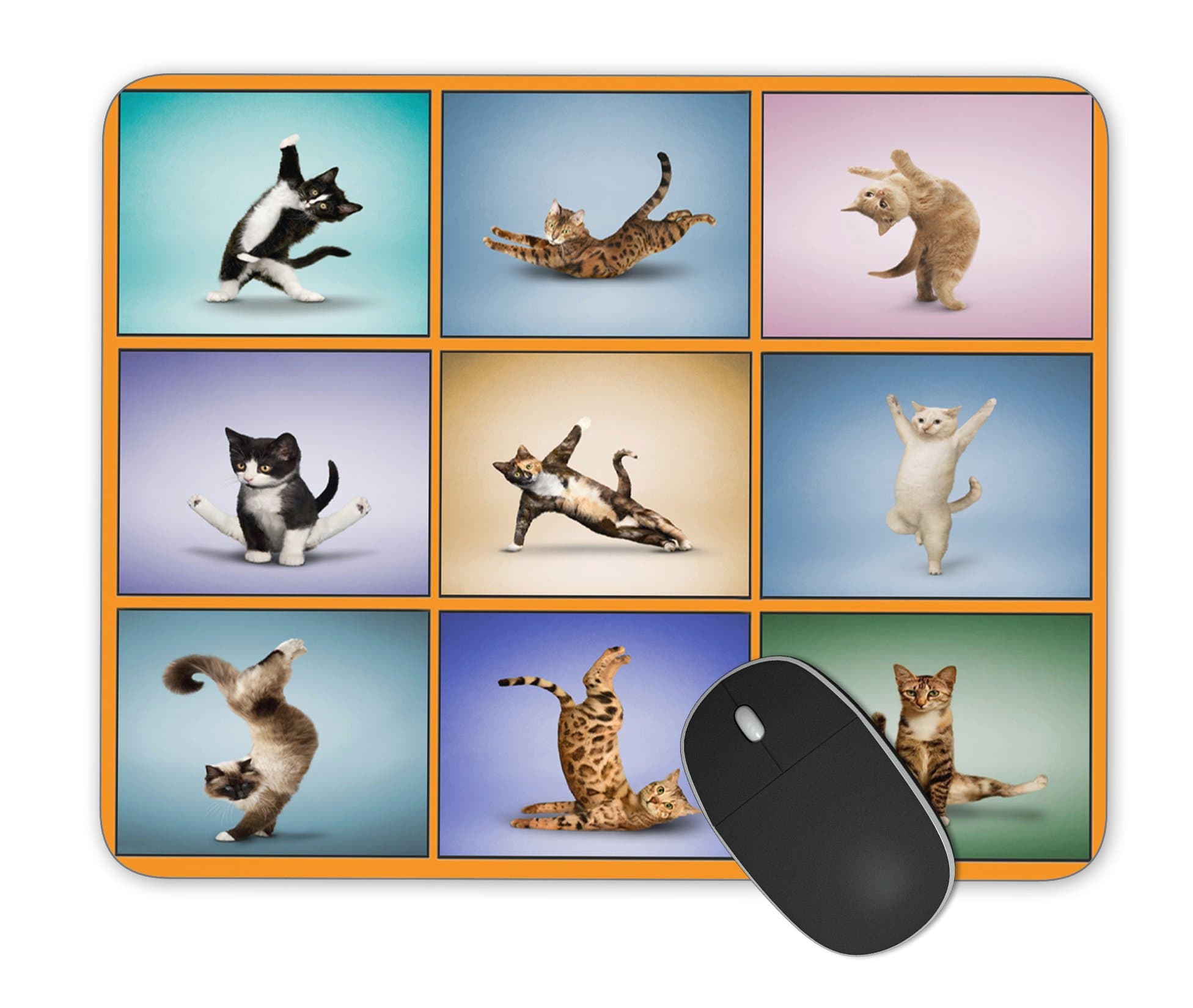Yoga Cat Mouse Pad Design Personalized Unique Surface Natural Rubber Anti Slide Gaming Mouse Pad