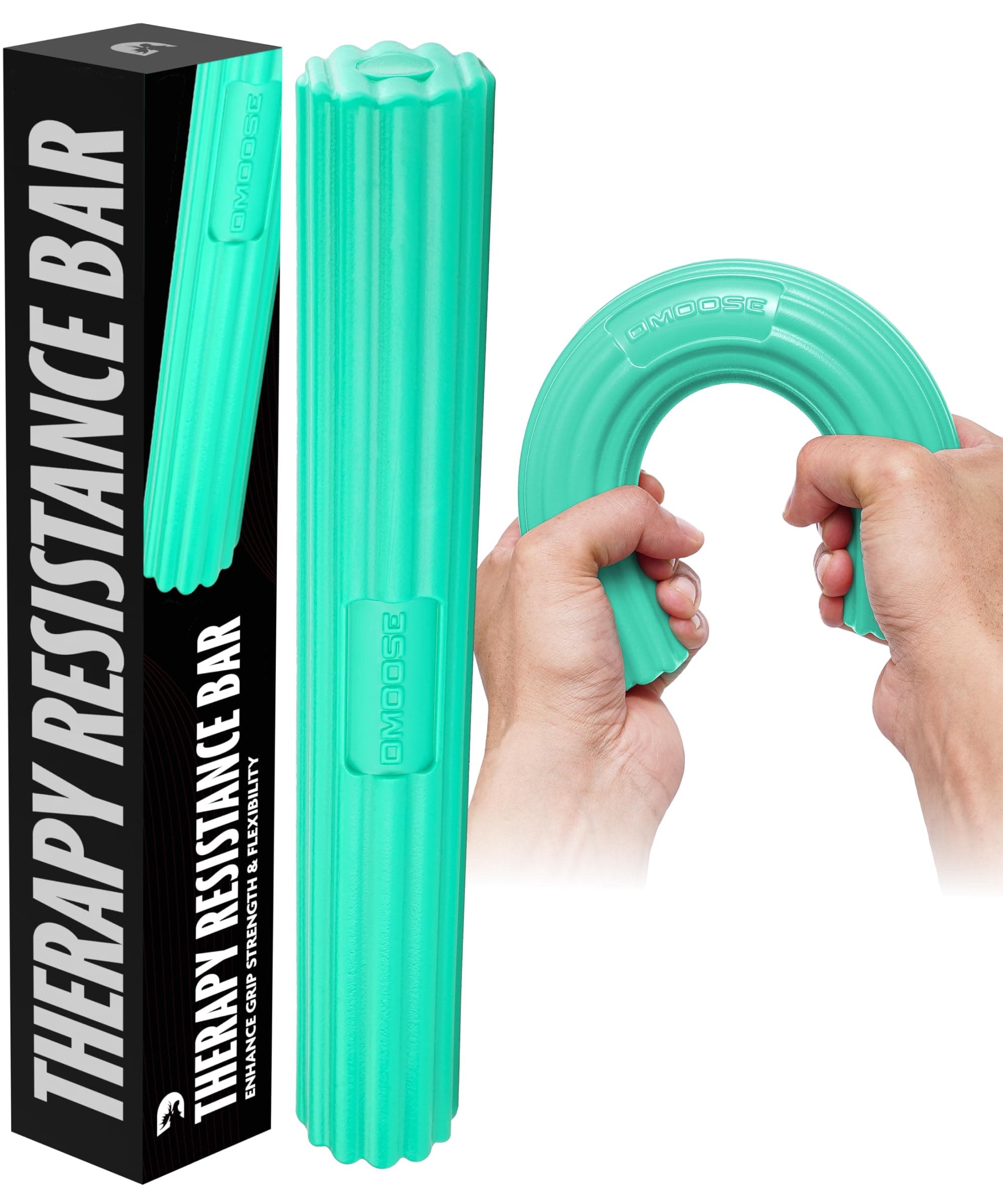 DMoose Fitness Flex Resistance Bar for Physical Therapy - Non-Slip Odorless Material, Exercise Bar for Tennis & Golfers Elbow Tendonitis Relief - Wrist and Forearm Strengthener & Grip Strength Trainer