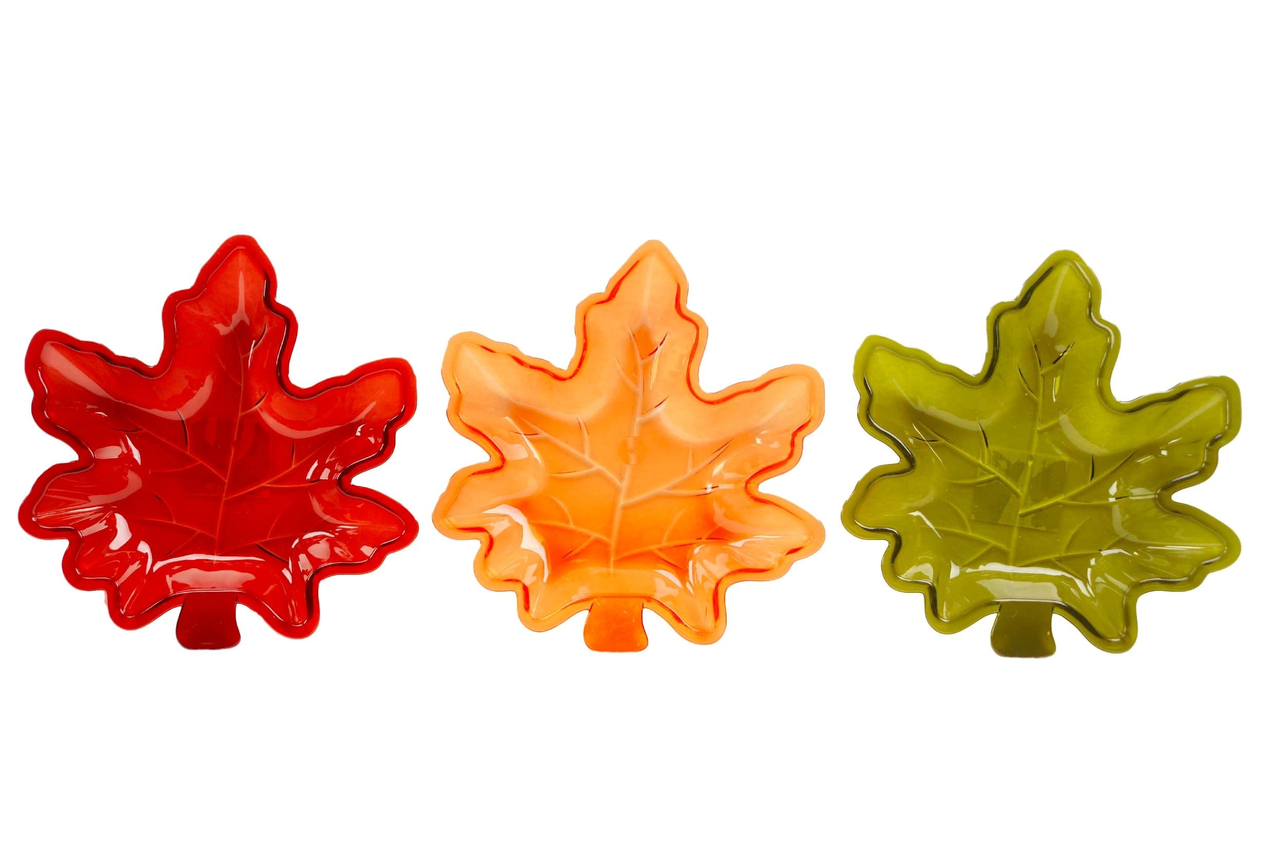 3 Pack of Fall Autumn Leaf Candy Dishes
