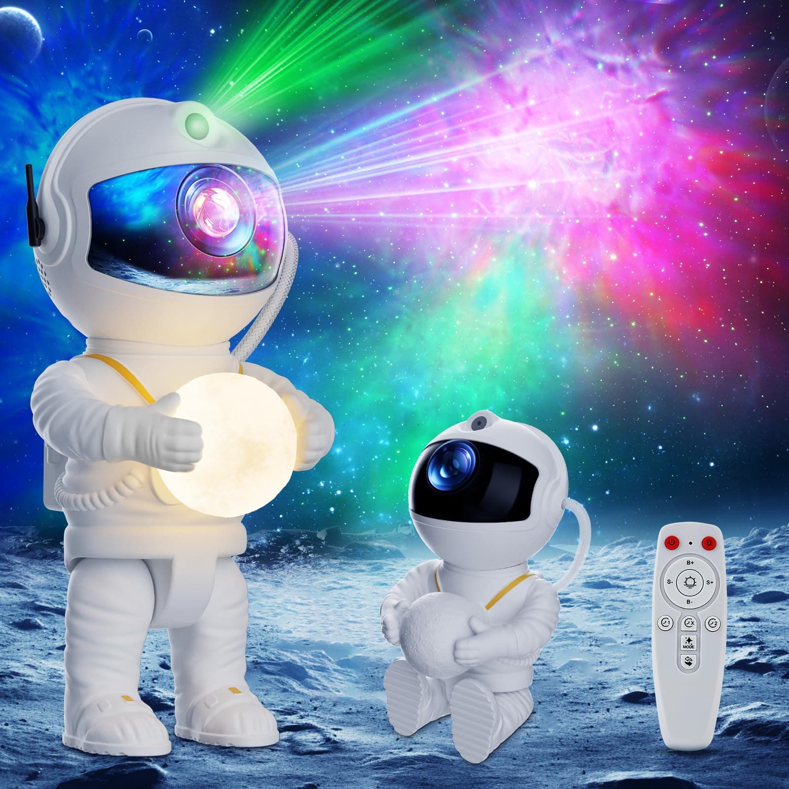 Astronaut Galaxy Projector, Astronaut Star Projector Light with Nebula, 8 Modes Projection Lamp, 360° Rotation and Remote Control Projector Night Light for Bedroom, Gifts for Kid Adult