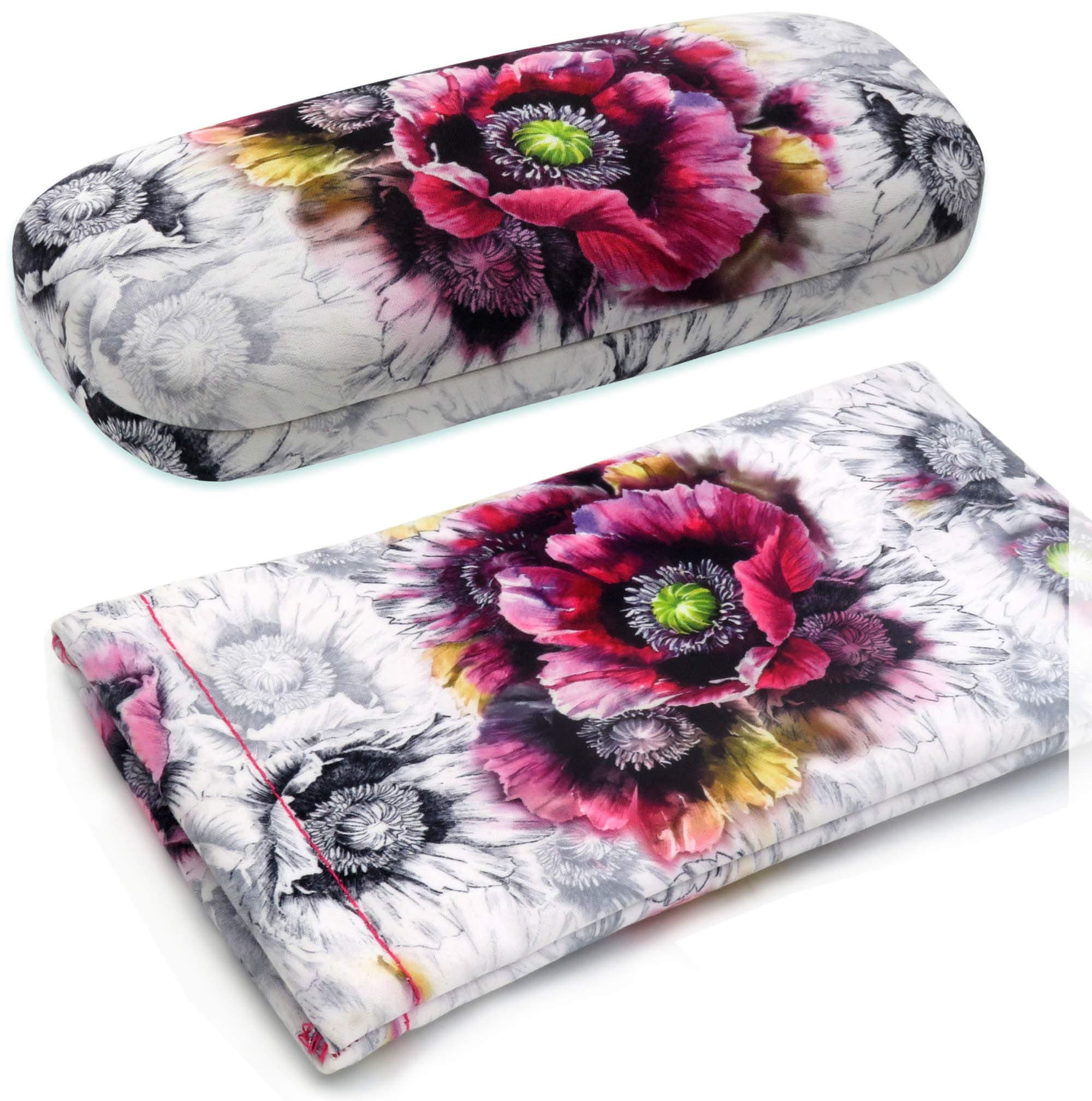 MyEyeglassCase Women's Hard Eyeglass Case | Protective Hard Shell Glasses Case with Pouch and Cloth