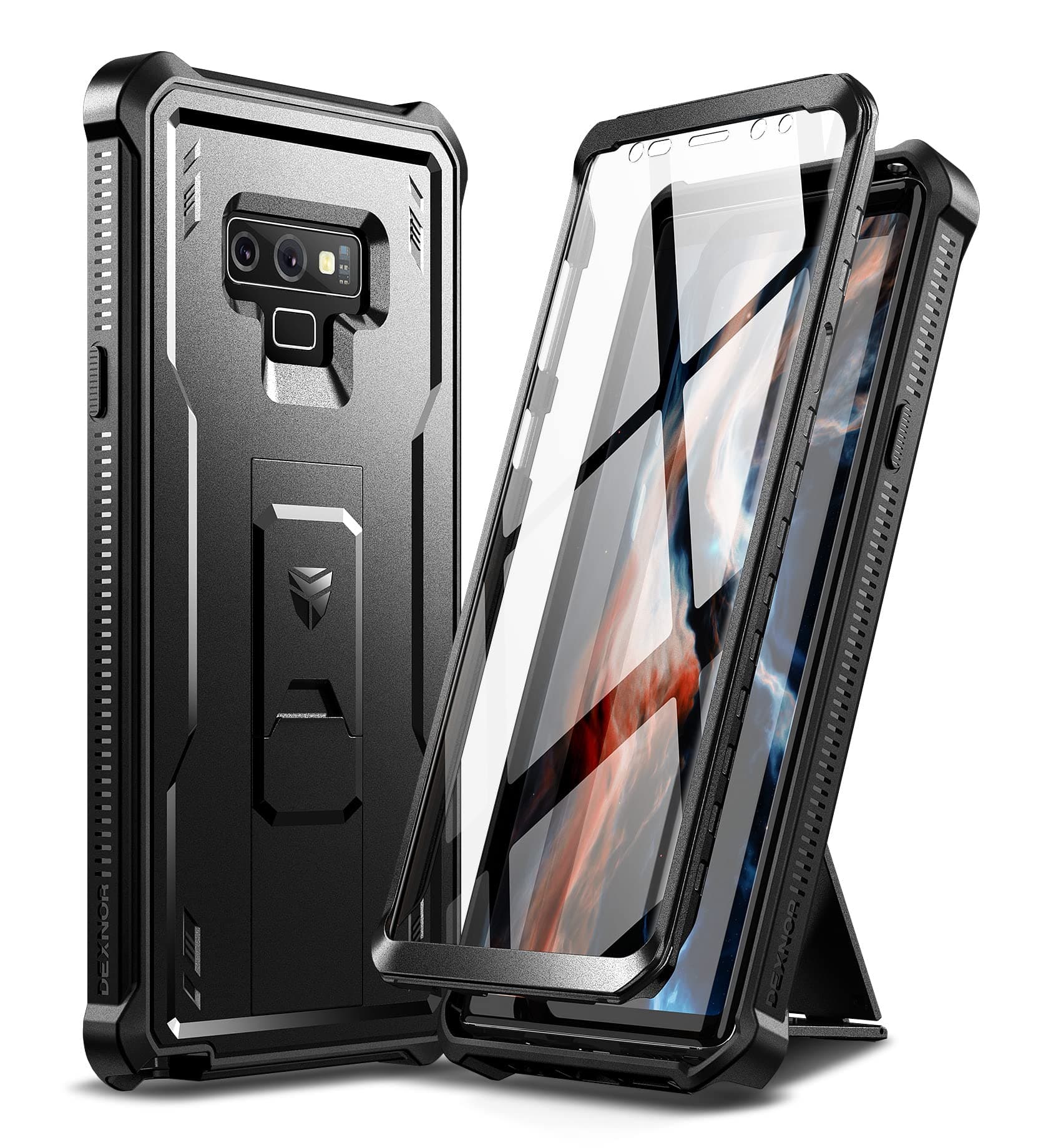 Dexnor Full Body Case for Samsung Galaxy Note 9/6.4 inches, [Built in Screen Protector and Kickstand] Heavy Duty Military Grade Protection Shockproof Protective Cover for Galaxy Note 9,Black
