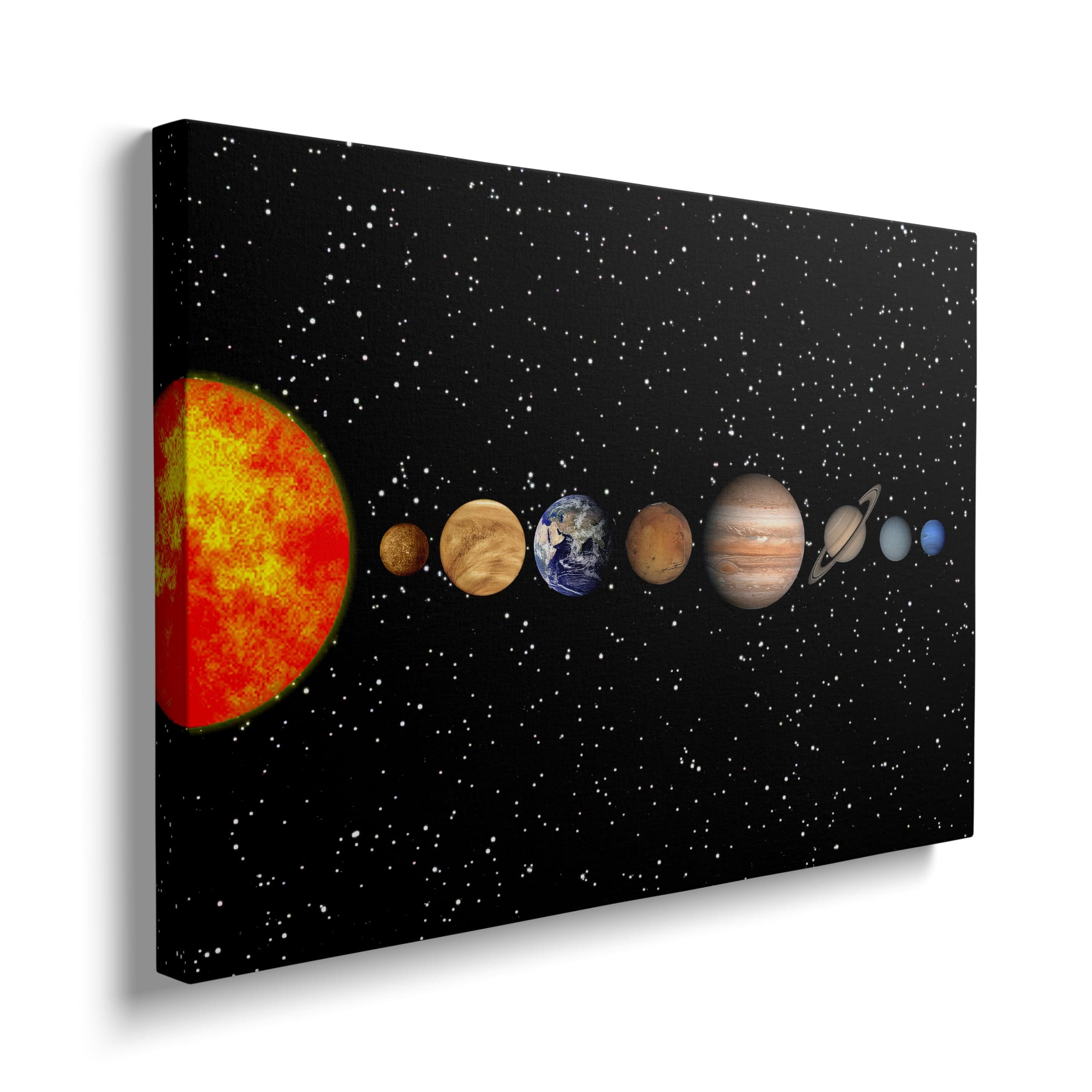 Framed Space Solar System Galaxy Planets Canvas Wall Art Astronomy Interstellar Science Decor Poster For Living Room Bedroom Home Office Artwork Gift Ready To Hang (16x24 Inches)