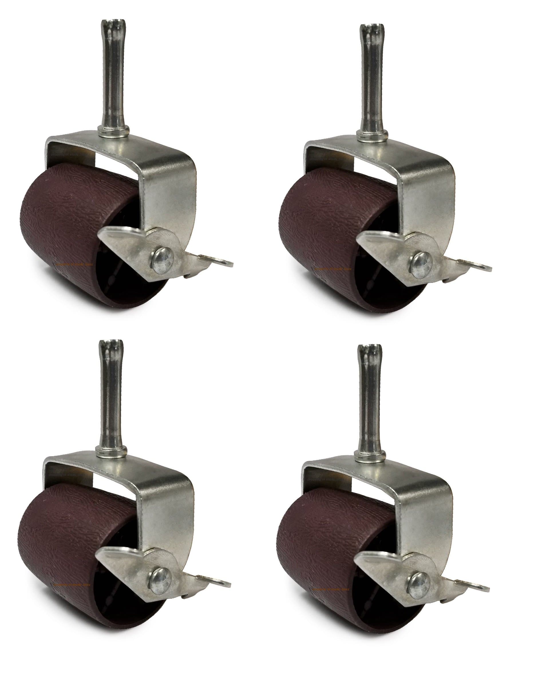 Heavy Duty Bed Frame Wide Wheel Casters/Wheels with Locks/Brakes - Set of 4