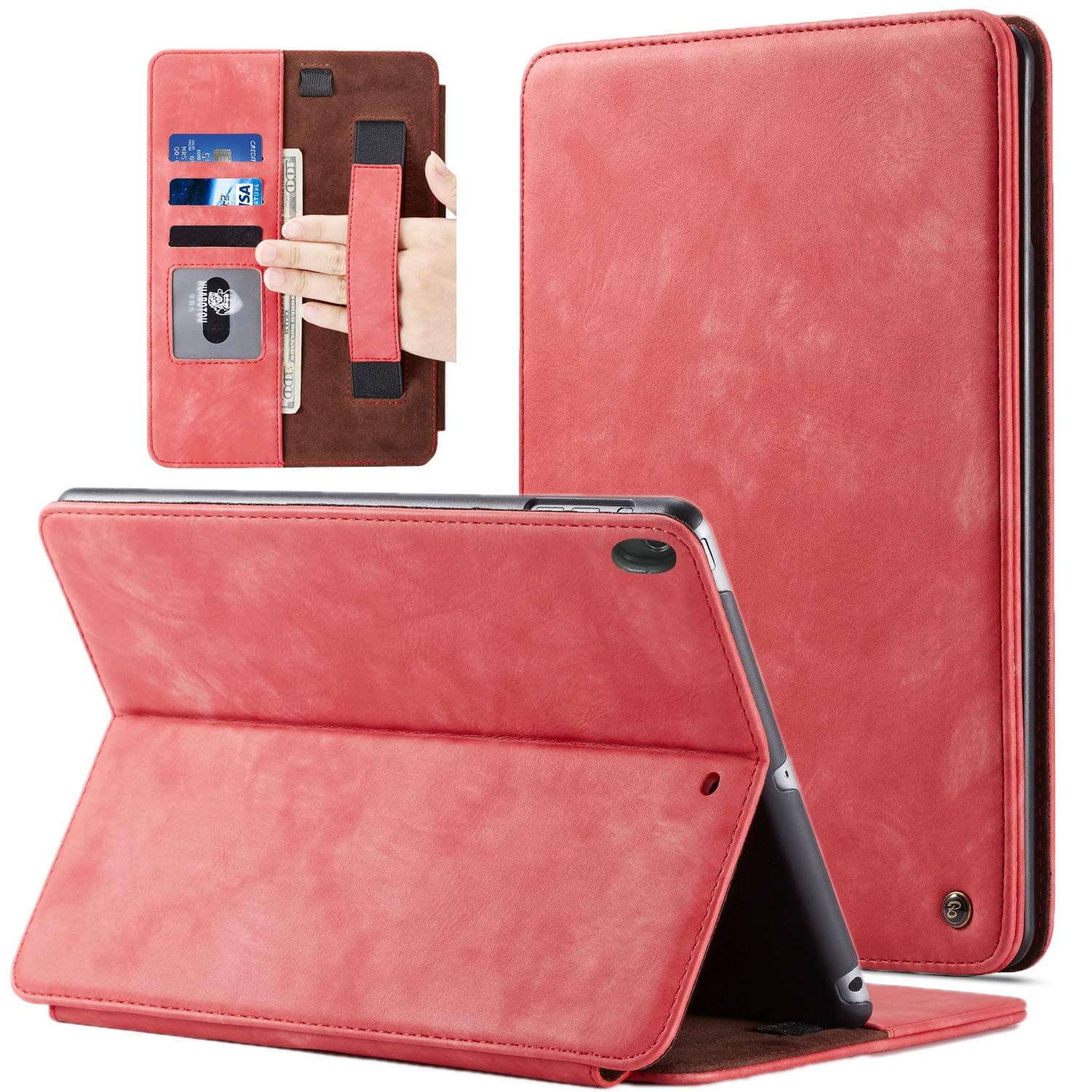 BELKA Case for iPad Pro 11 inch 2018, [Support Apple Pencil 2nd Gen Charging] [Hand Strap] Luxury Leather Folio Flip Cover with Auto Sleep/Wake for iPad Pro 11 Inch 2018 - Red