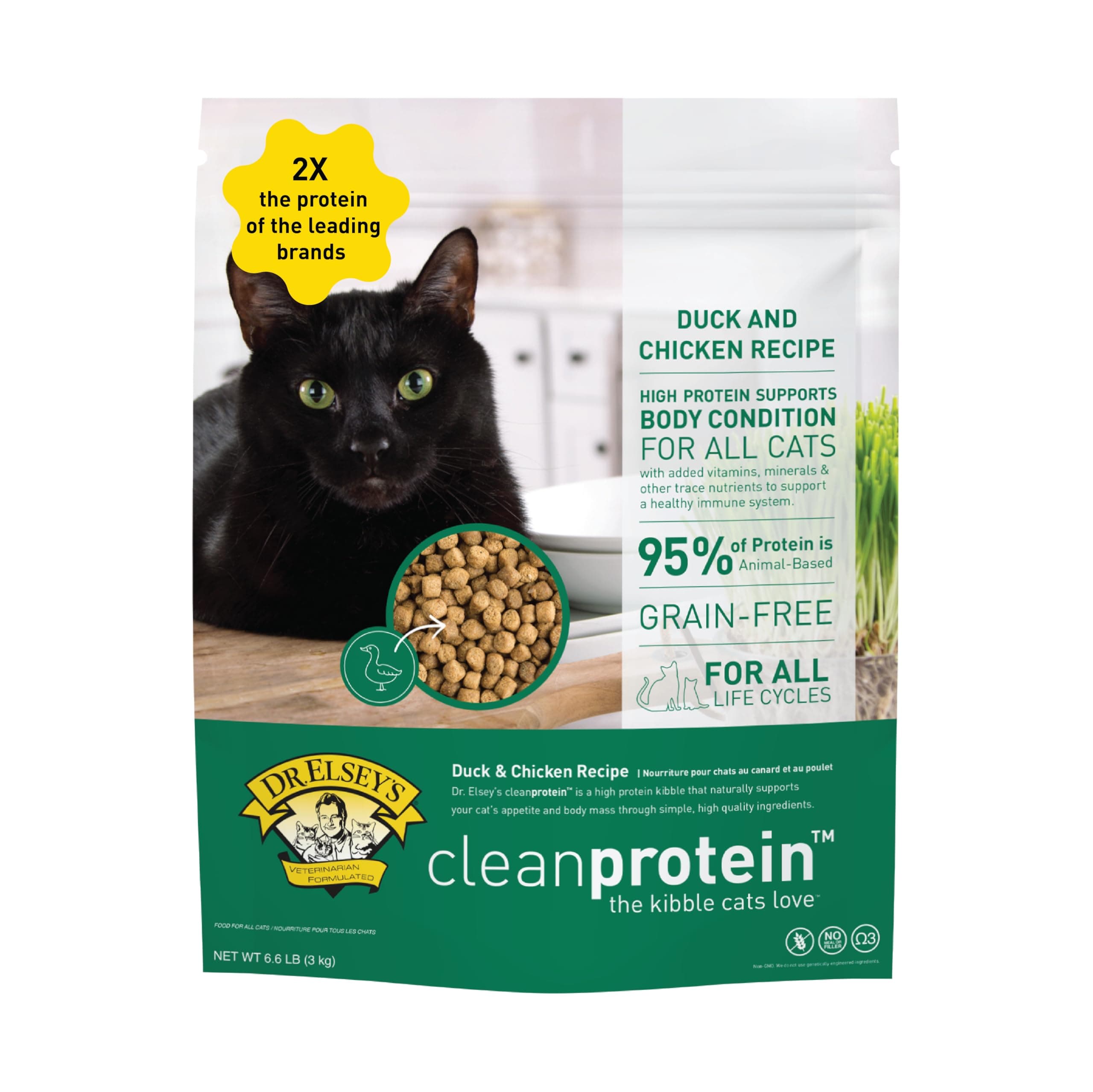 Dr. Elsey's cleanprotein Dry Kibble Duck 6.6 lb Bag