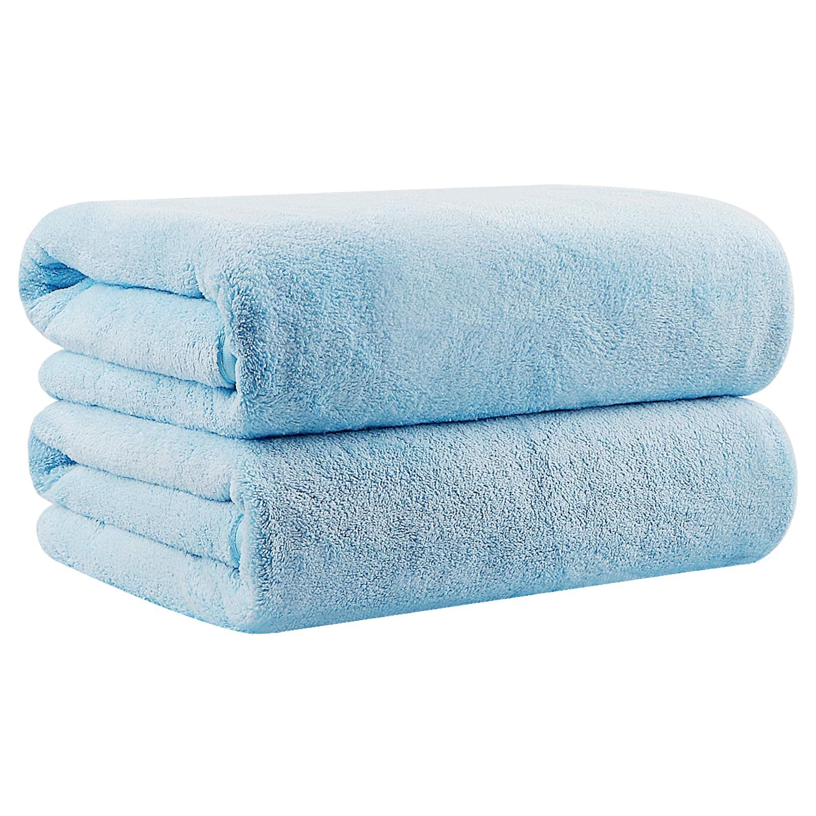 Orighty 2-Pack Microfiber Bath Towels (27'' x 54'') - Soft, Absorbent, Quick-Drying, Blue