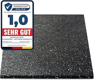 Floordirekt Premium Anti-Vibration Mat 60 x 60 cm - Made in Germany - for Washing Machine Dryers etc. - Can be Cut to Size - Available in 4 Thicknesses (60 x 60 x 1.0 cm)
