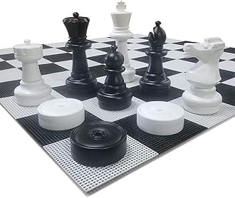 MegaChess 25 Inch Giant Plastic Chess Set - Accessories Available! (w/Plastic Board and Checkers)