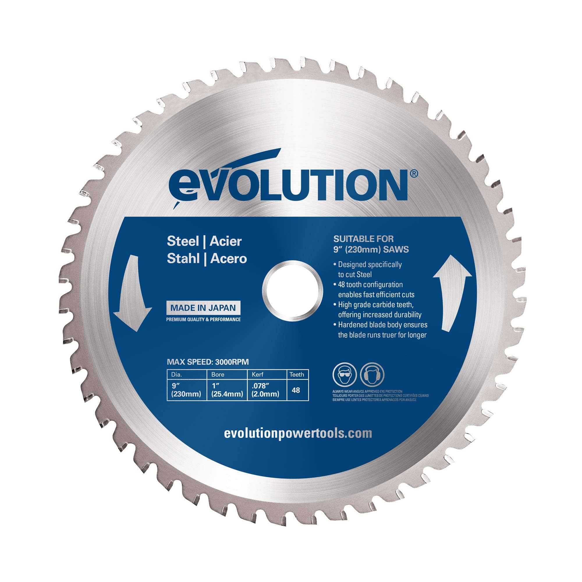 230BLADEST Steel Cutting Saw Blade, 9-Inch x 48-Tooth