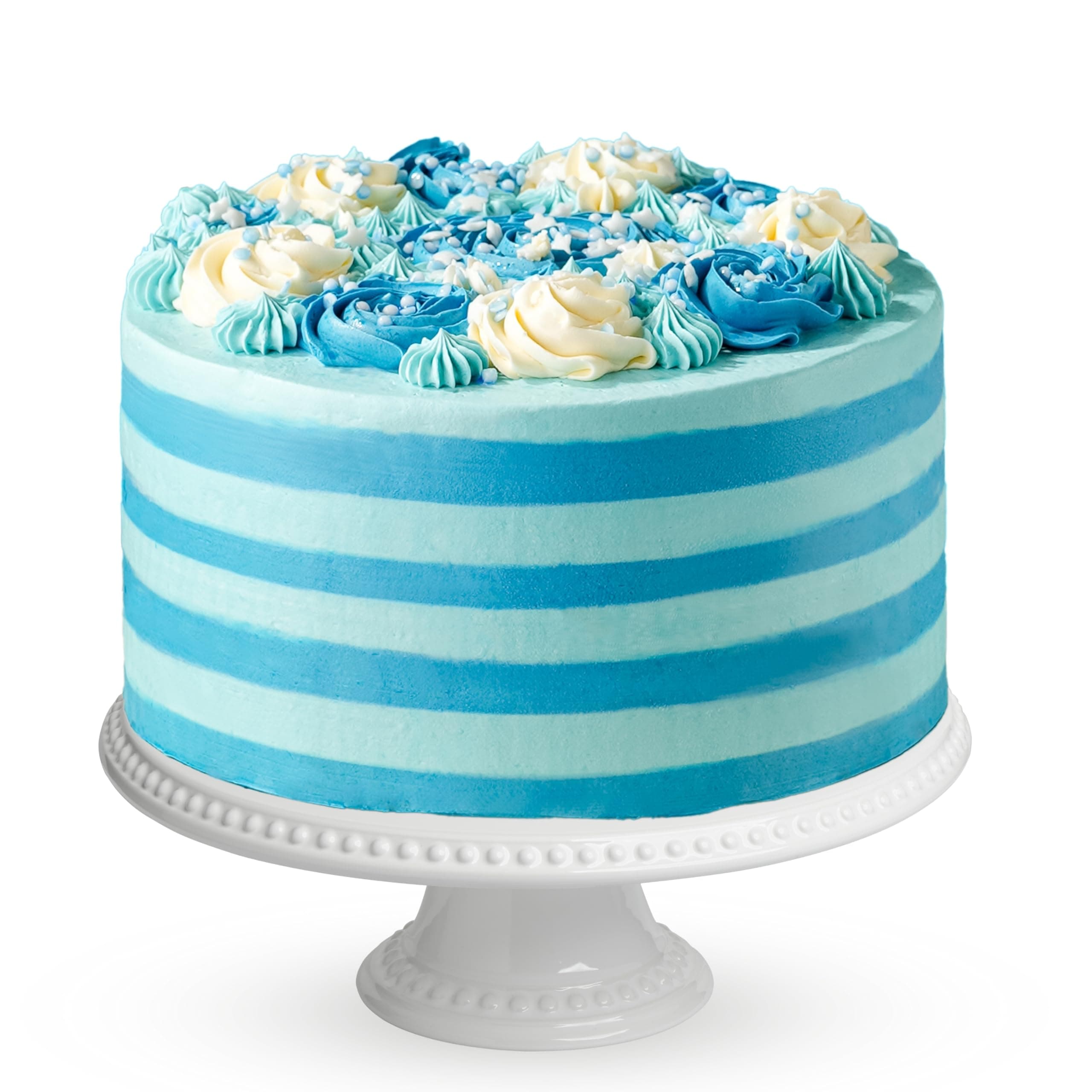 Blue Candy Stripe Gateau 6" (14 portions)