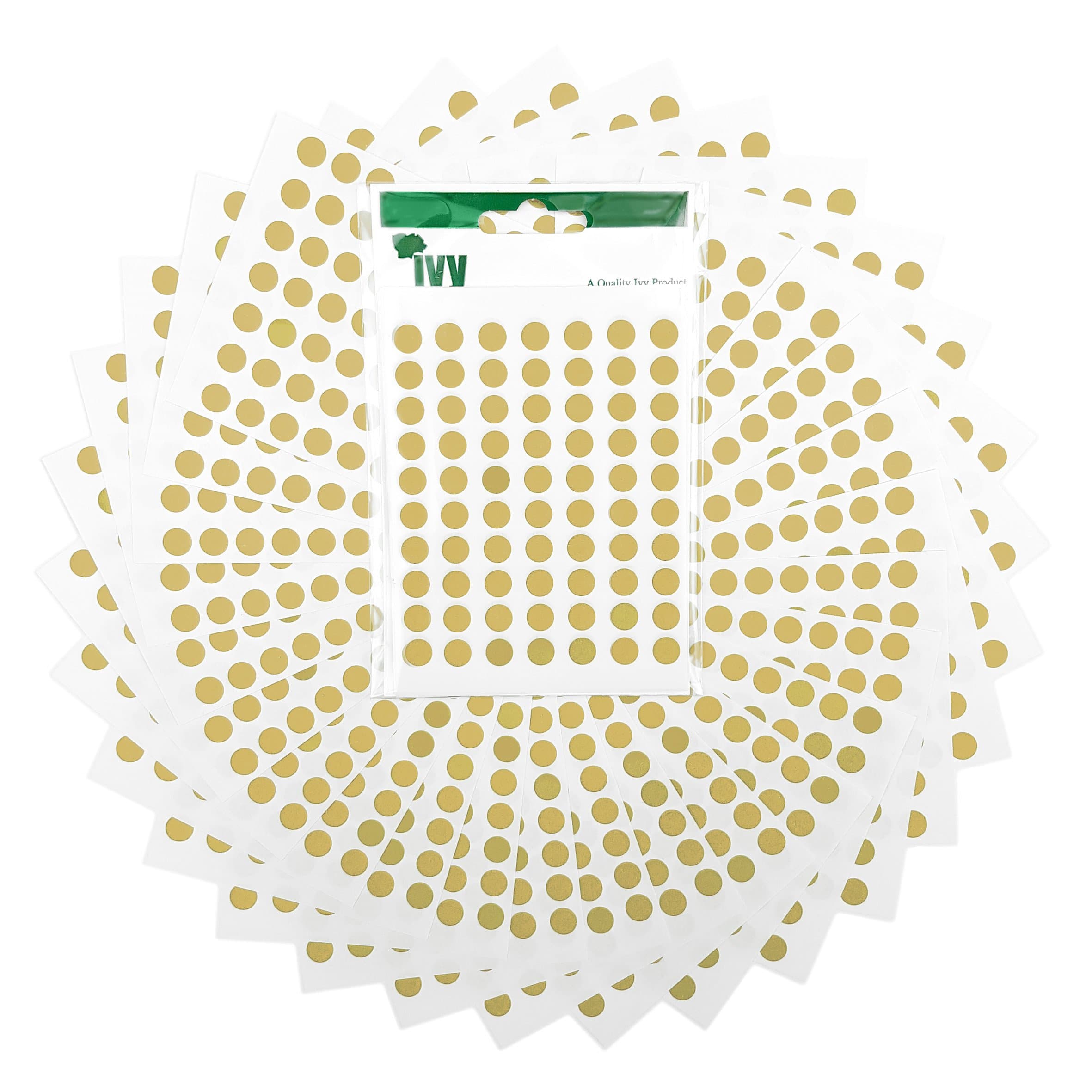 2,100 Easy Peel Self Adhesive Sticky Dots from Ivy - 8mm - Gloss Gold [232691]
