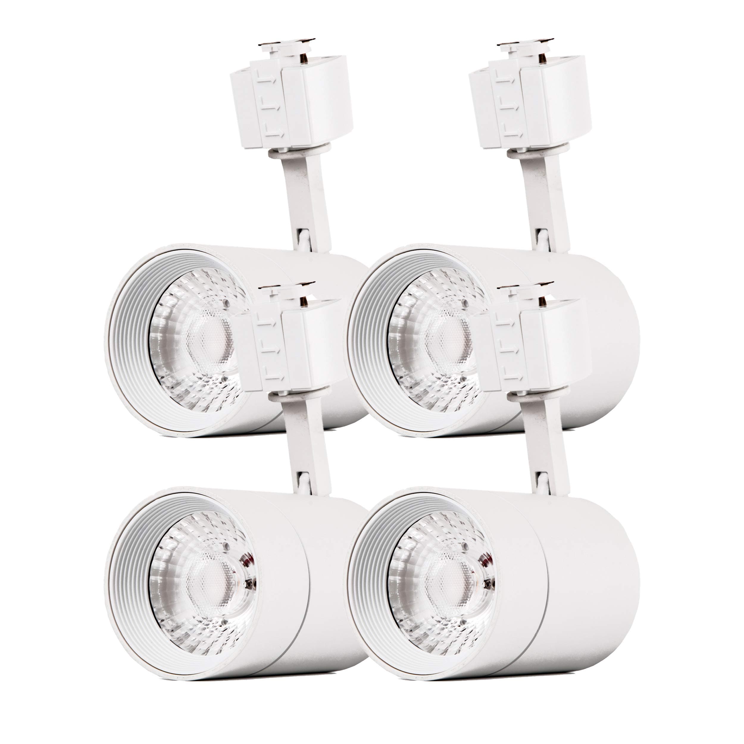 FLSNT 4-Pack LED Track Heads for 2-Wire-1 Compatible Juno Track, 12W (75W Equiv.) Dimmable 24 Degree LED Cylinder Spotlight Light Heads, CRI90, 800LM, 3000K Soft White, White