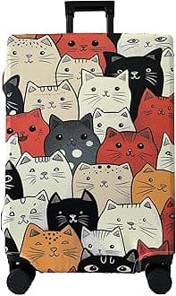 Luggage Cover Washable Suitcase Cover Suitcase Protector Anti-scratch Fits 18-20 Inch Luggage (Cute Cat, S)