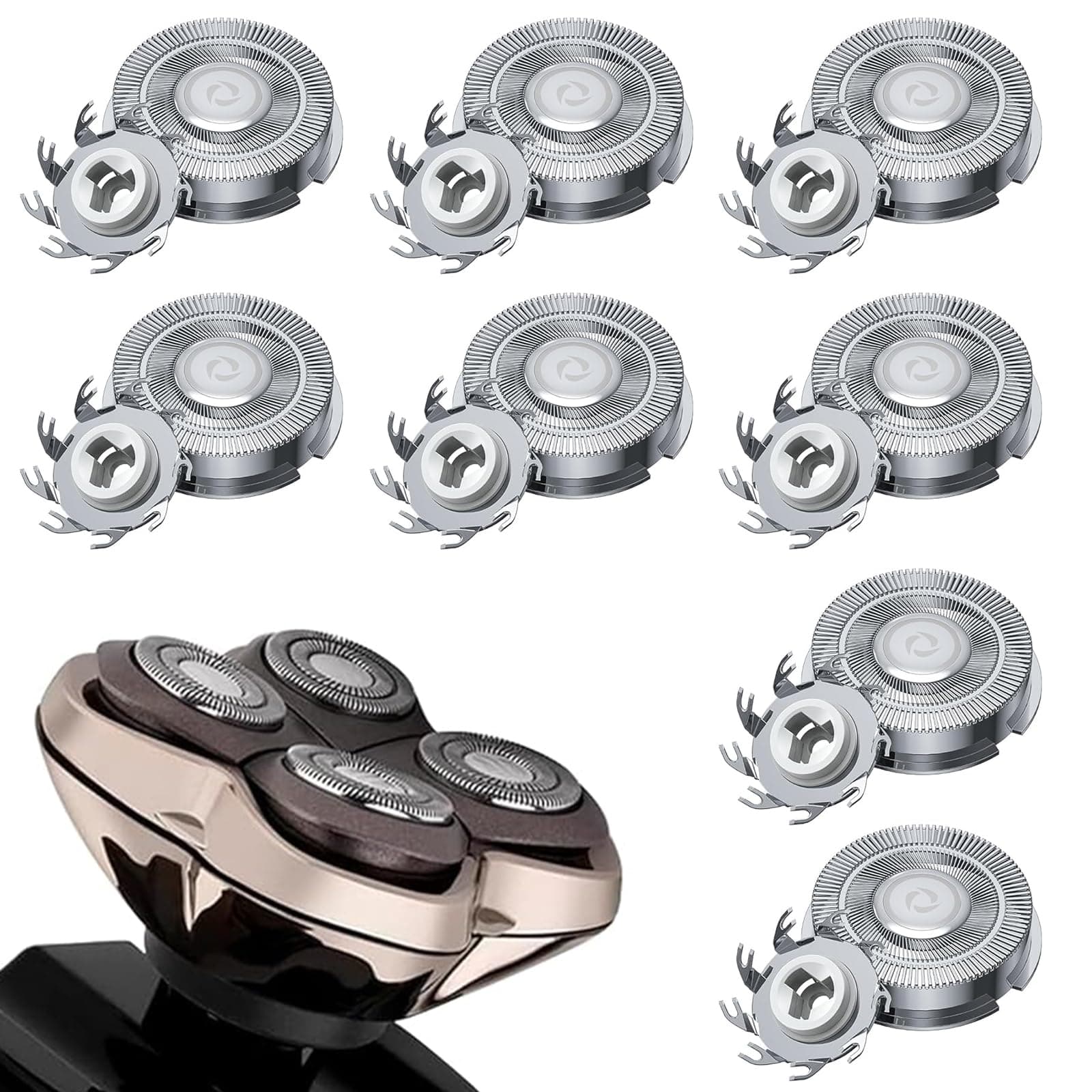 8 PCS Shaver Replacement Blades, Replacement Heads Compatible with Pitbull Gold Pro, Pitbull Platinum Pro, Pitbull Skull Phillips Series