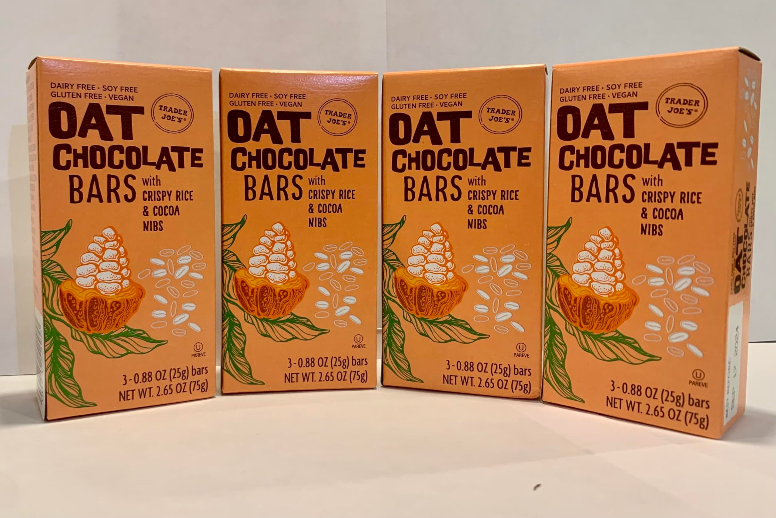 Generic Oat Chocolate Bars With Crispy Rice &Cocoa Nibs, 2.65oz (Pack of 4)