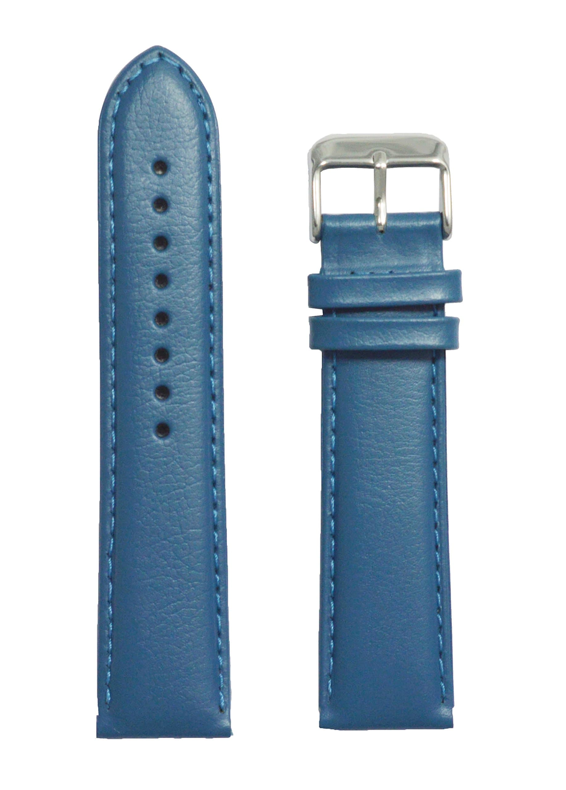 "Kolet" 20mm Leather Dotted Padded Watch Strap (Blue)