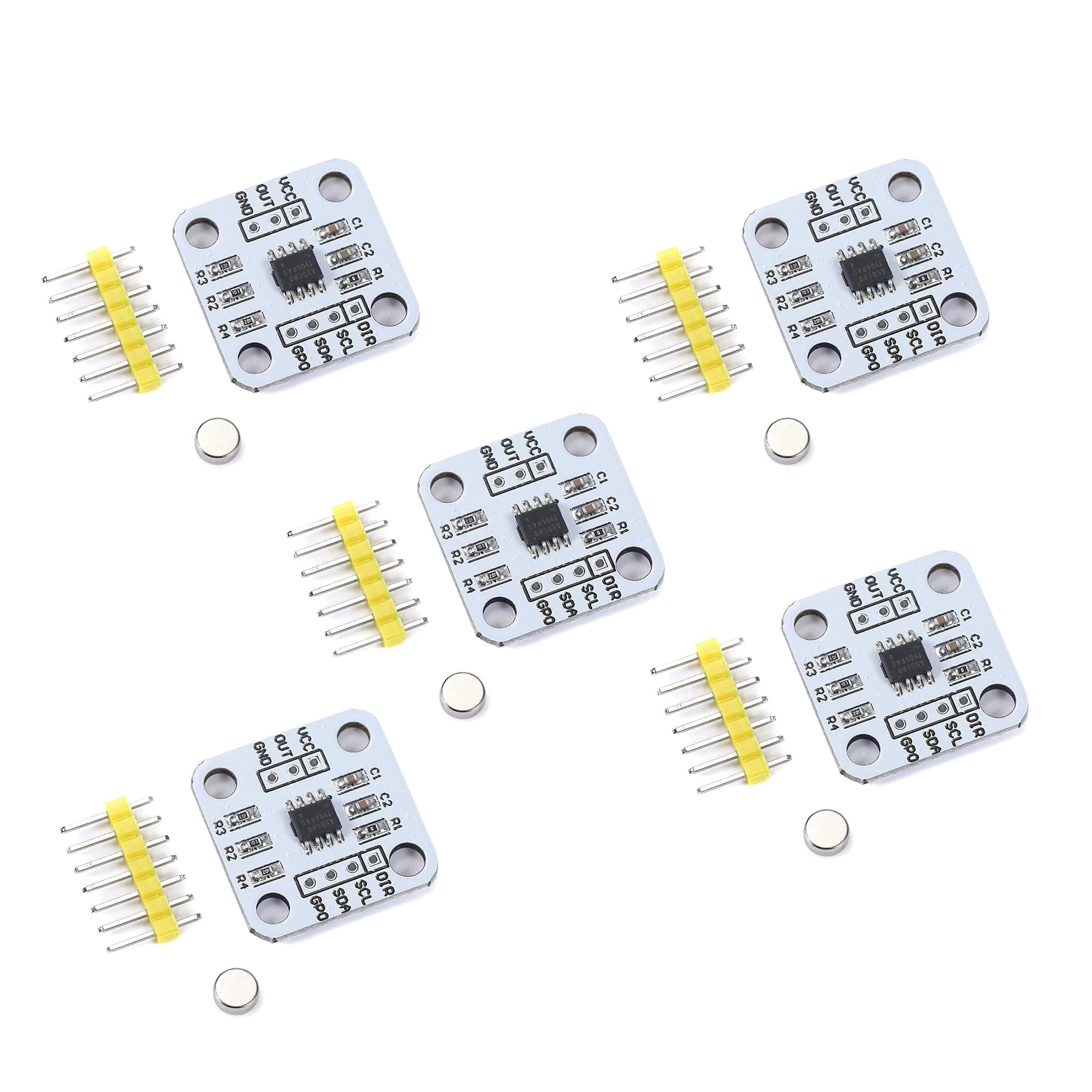 Teyleten Robot AS5600 Magnetic Encoder 12bit high Precision Magnetic Induction Angle Measurement Sensor Module 3.3V (3PCS)