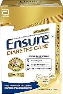 Ensure Diabetes Care- High Protein, High Fibre & 4X Myo-Inositol | Support Blood Sugar, Weight Management, Cholestrol Reduction, 950gm (Vanilla) | Zero Added Sucrose