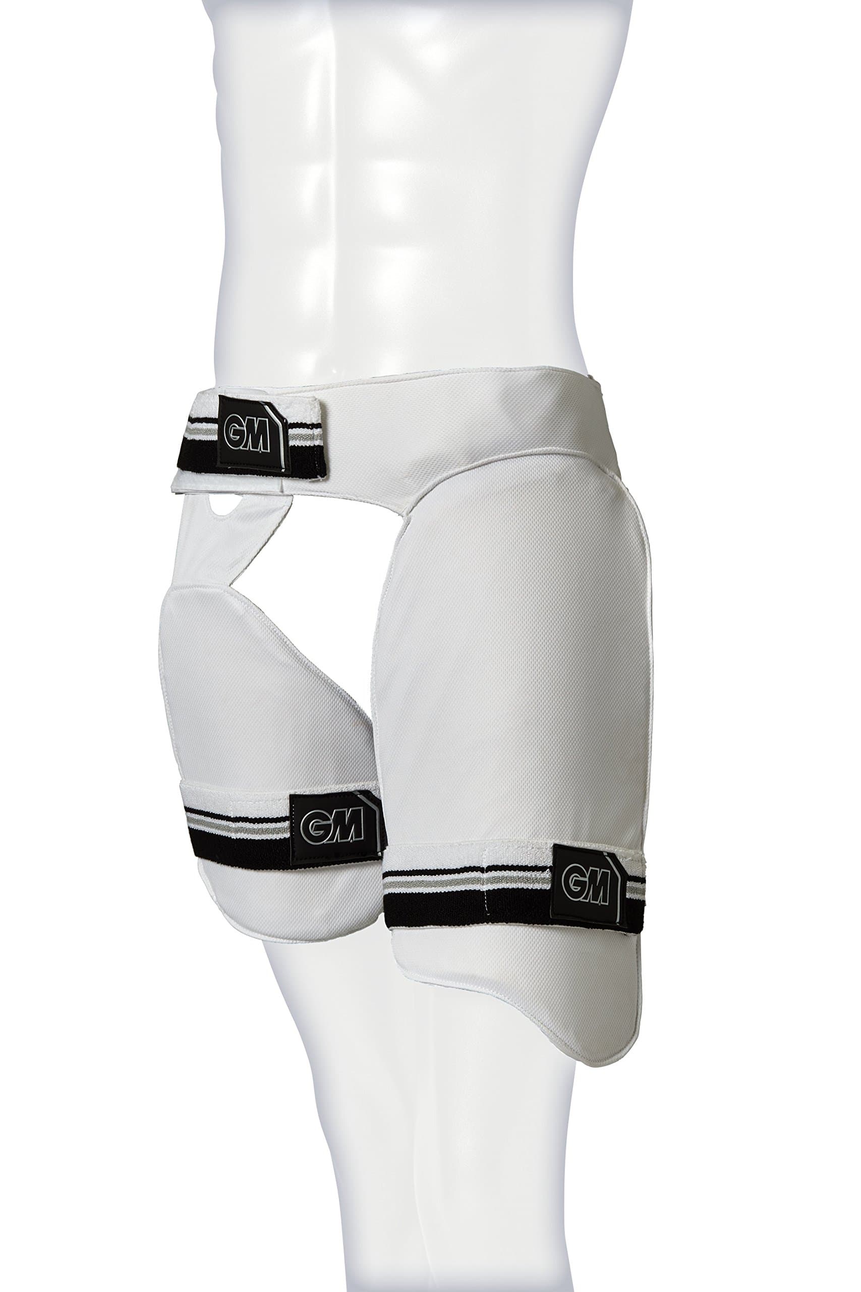 GM | Cricket Thigh Pad Set | Original Limited Edition | Moulded 15 mm High Density Foam Protection | Comfort Foam Lining | Soft Elasticated Straps | White | Youth Left Handed | Gunn & Moore
