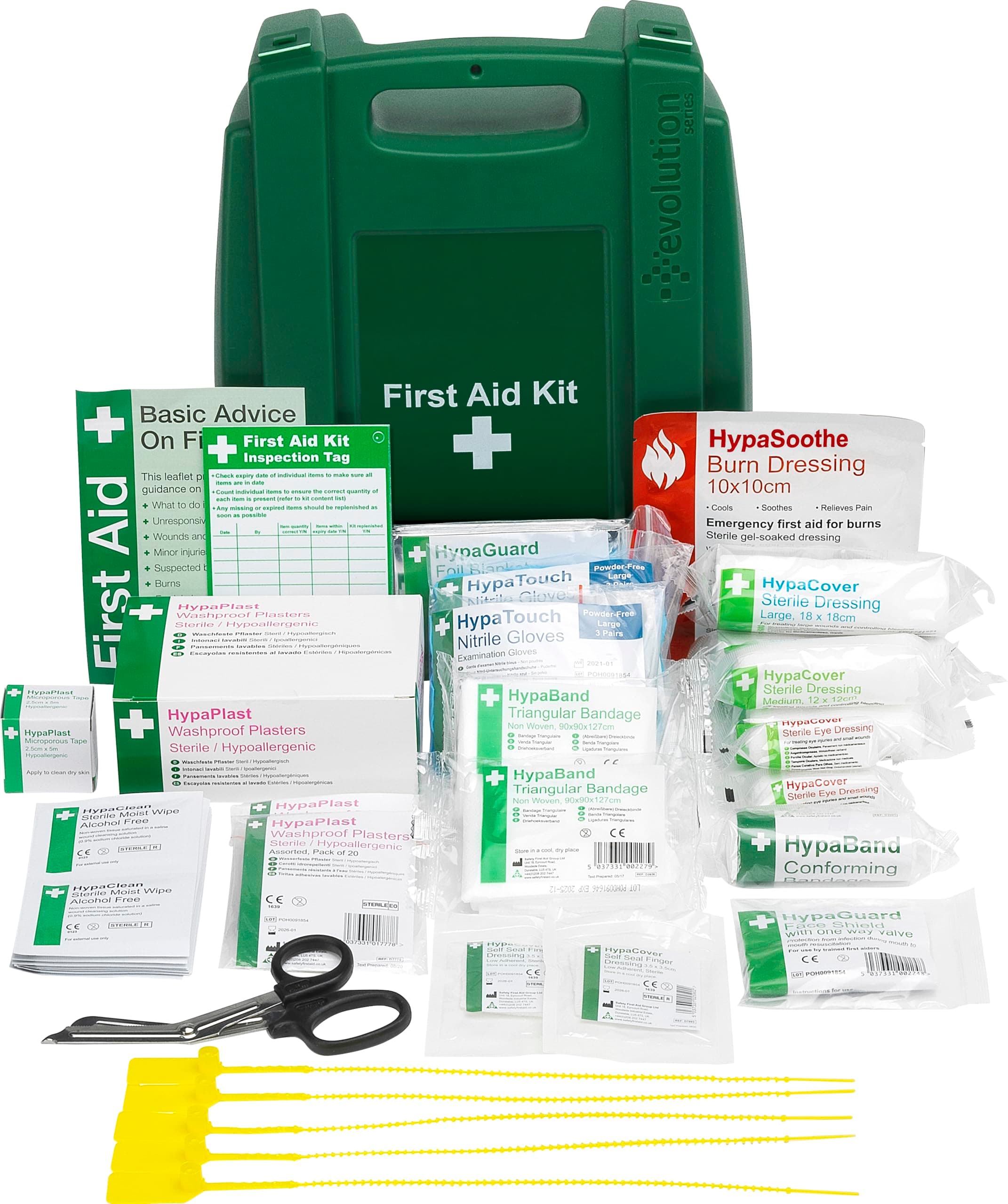 Safety First Aid Group Workplace First Aid Kit British Standard (Small 1-25 Persons) Wall Mountable with Inspection Tags and Extra Plasters