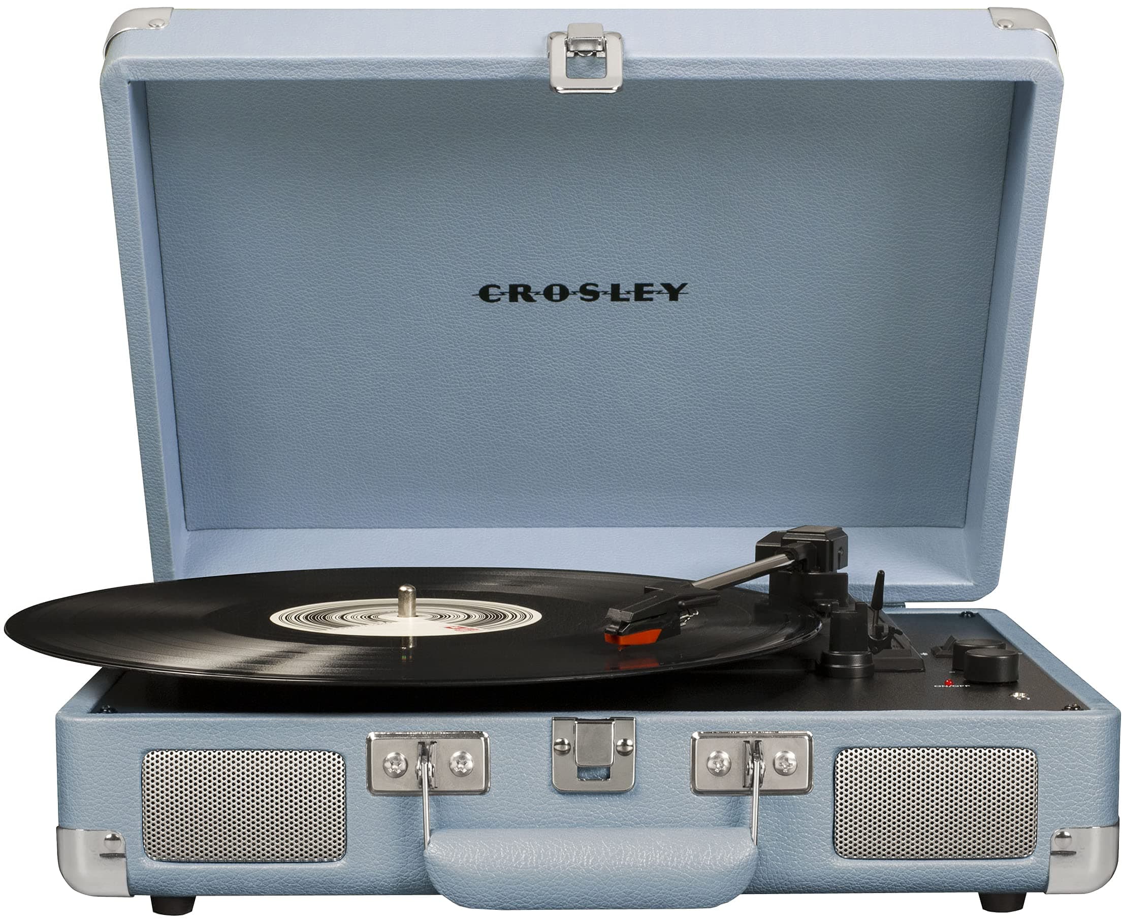 Crosley CR8005F-TN Cruiser Plus Vintage 3-Speed Bluetooth in/Out Suitcase Vinyl Record Player Turntable, Tourmaline