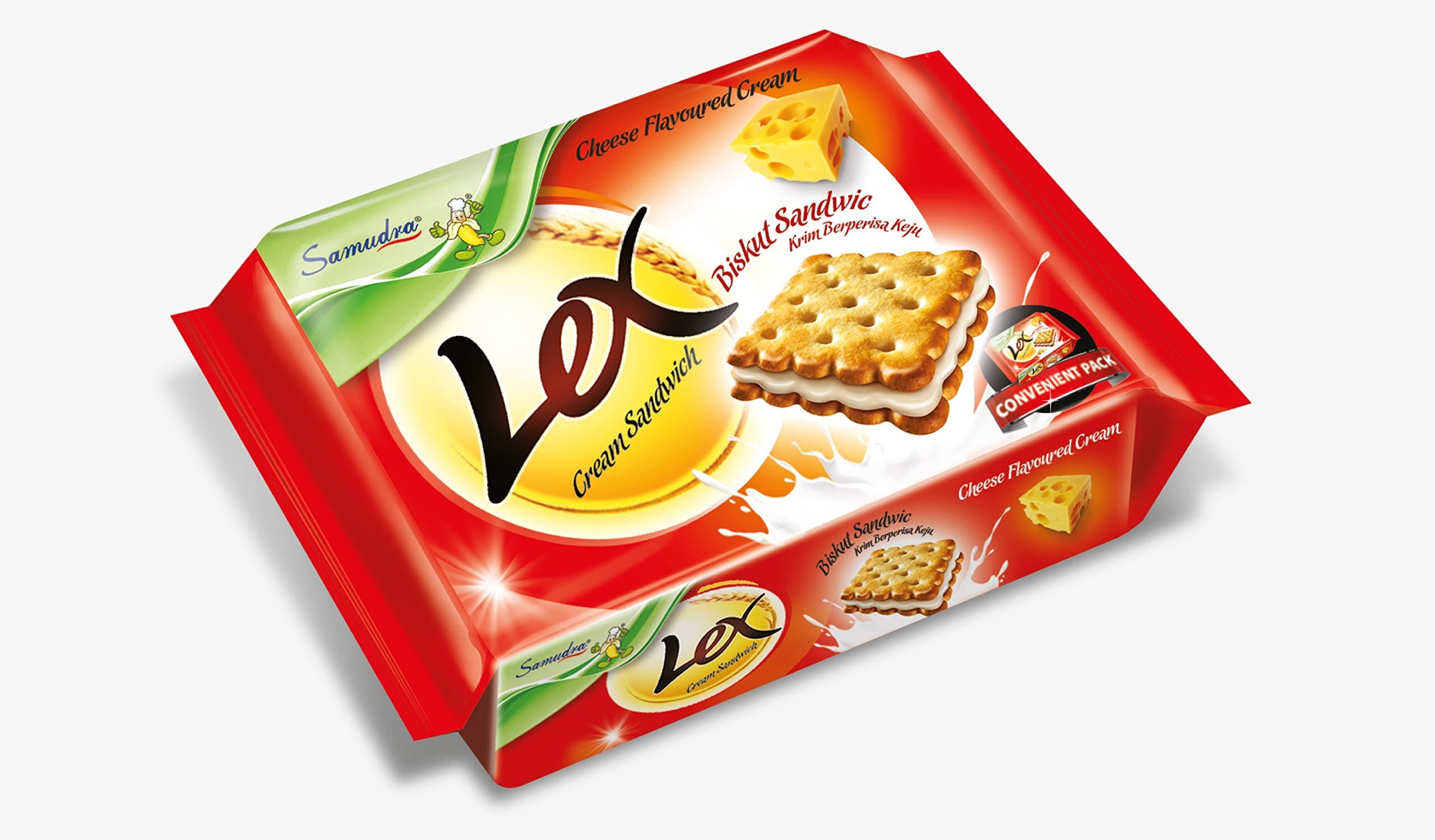Samudra Lex Cream Sandwich Biscuits Cheese Flavour- 190 gm