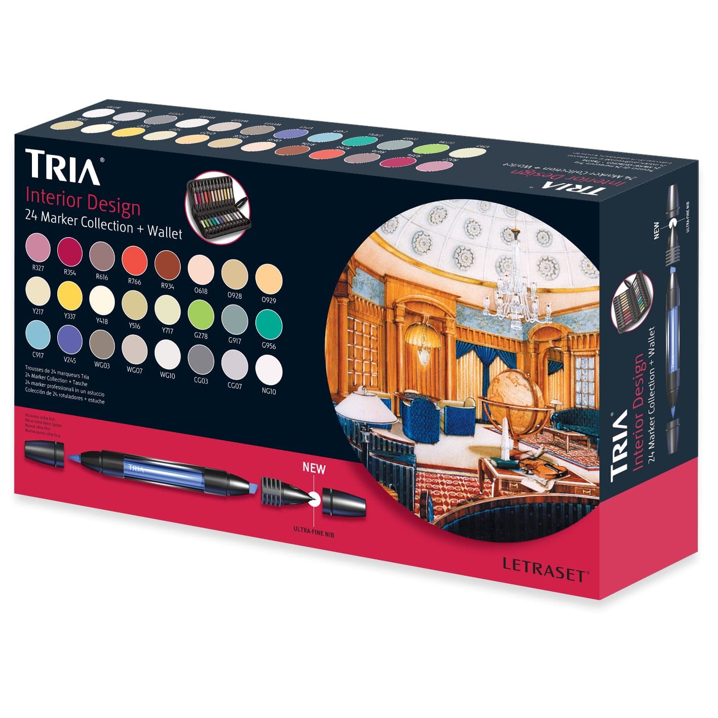 Tria Marker Set (24 colours + Wallet) - Interior Design