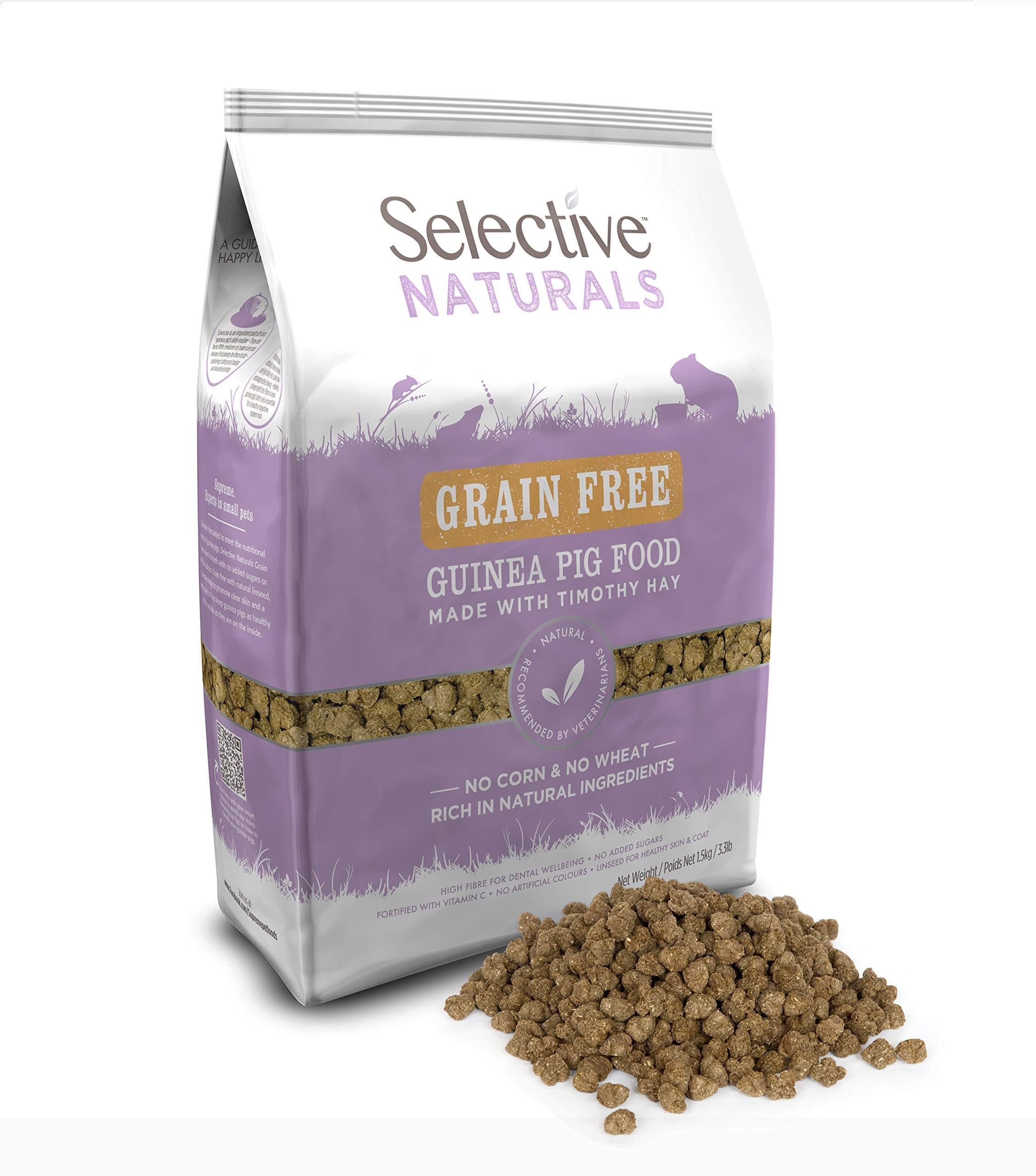Selective Naturals Grain Free Guinea Pig Food, Timothy Hay, 1.5KG