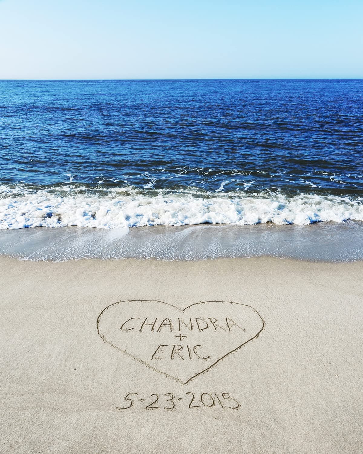 Beach Romance Personalized Print, Names Drawn in Sand, Custom Beach House Decor