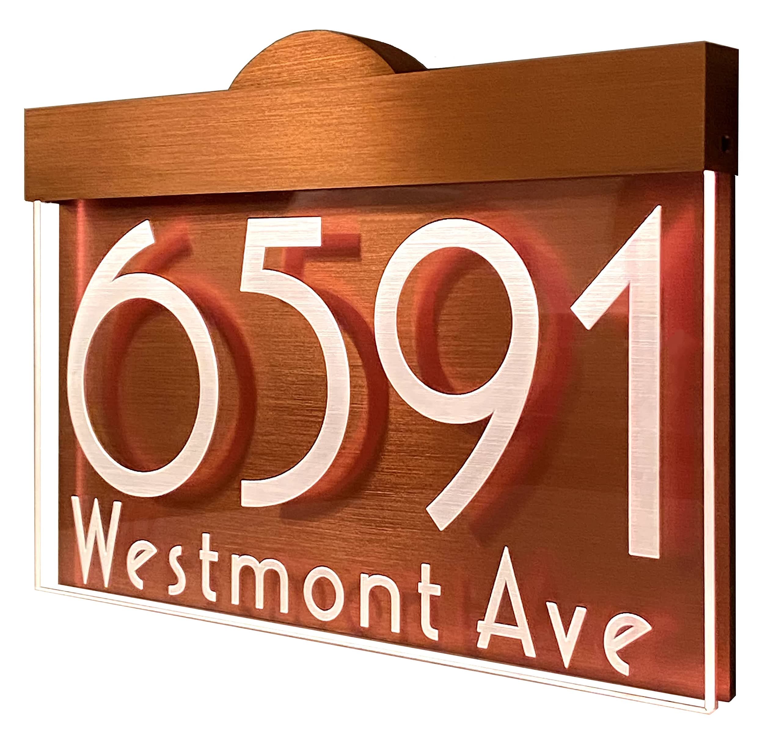 12-16 V AC Auto On/Off Custom Illuminated House Numbers Address Sign Address Plaque Lighted with LED - Laser Engraved On Acrylic Sign