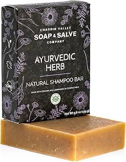 Chagrin Valley Soap & Salve Ayurvedic Organic Shampoo & Body Wash Soap Bar - Nurtures Dandruff & Dull Hair - Sulfate Free Shampoo - Sustainable, Vegan Handmade Soap – 5.6 oz Women & Mens Soap Bar
