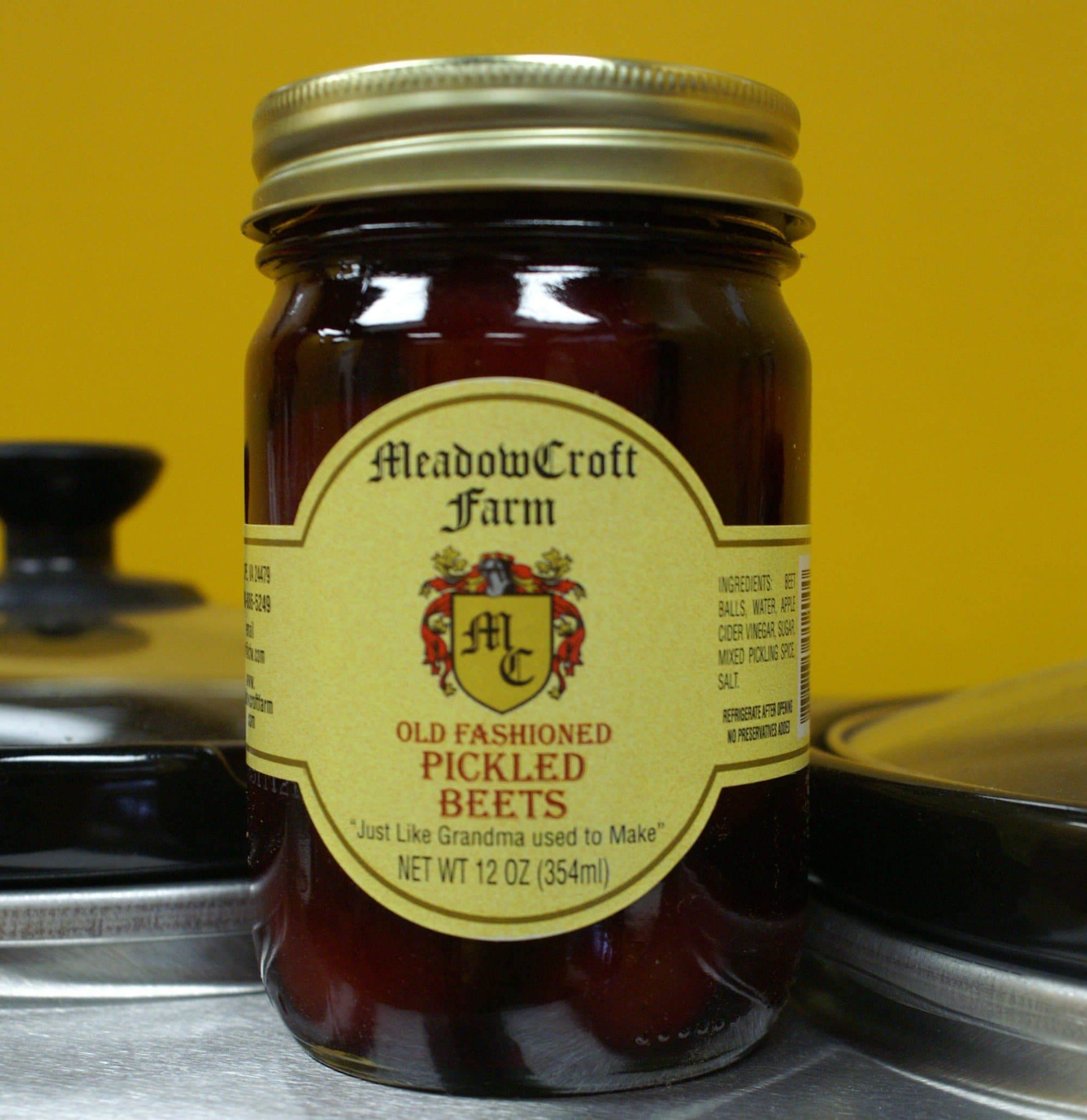 Pickled Beets - MeadowCroft Farm Old Fashioned Pickled Beets - 2 PACK All Natural Young tender farm fresh beet balls blend of spices-apple cider vinegar, sugar, pickling spice, salt. 12 oz per jar.