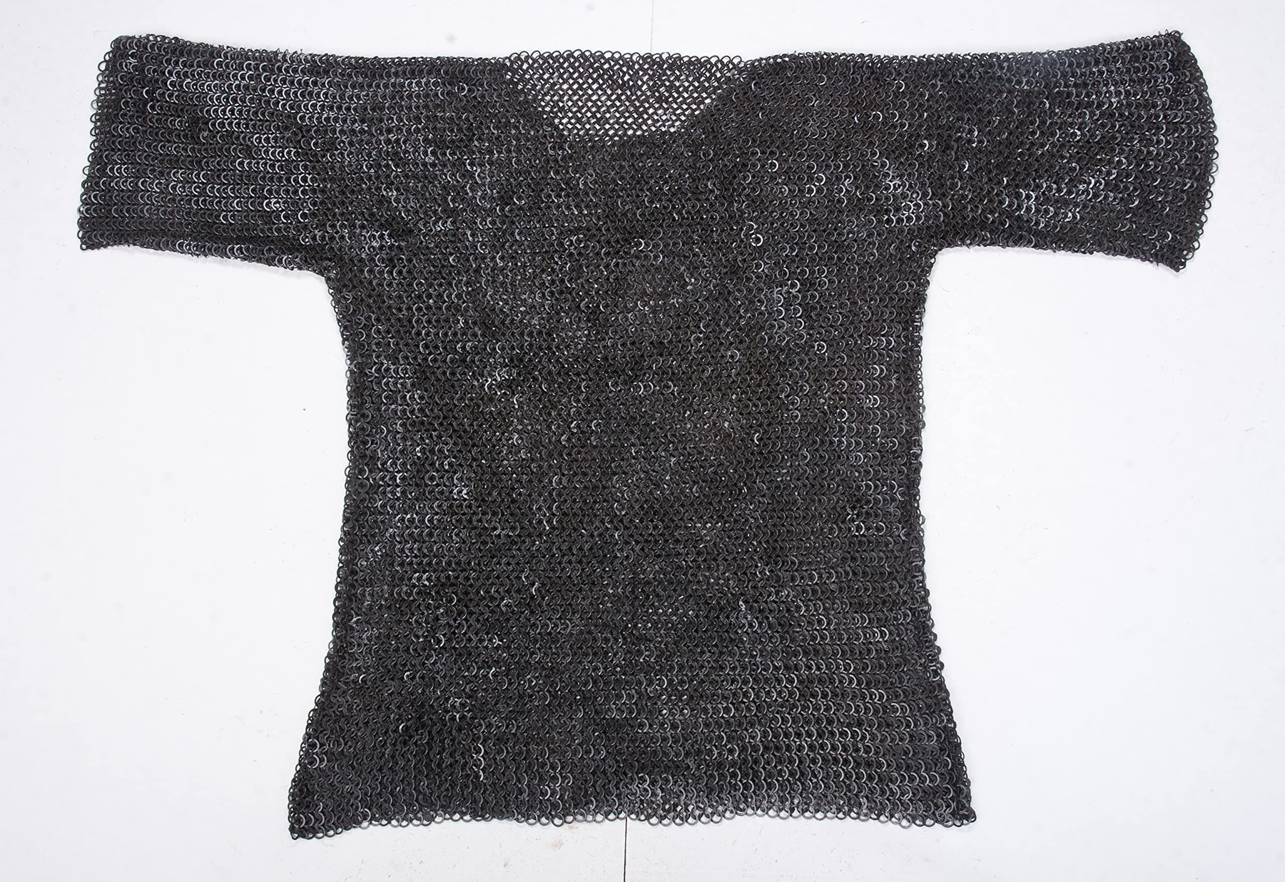 Medieval Gear Brand Medium Functional Medieval Chainmail Shirt Haubergeon Flat Ring Wedge Rivet SCA