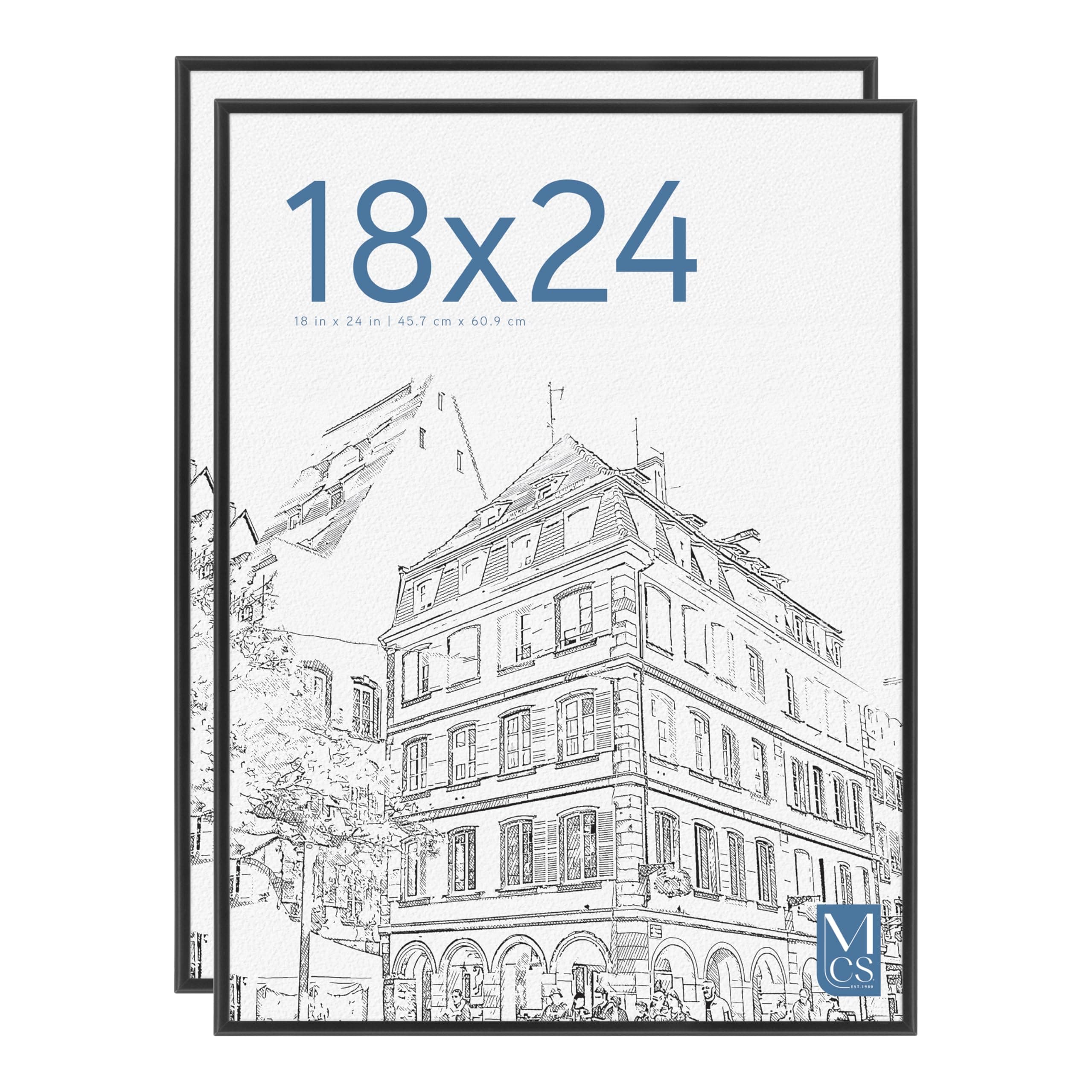 MCS Original Poster Frame, 18 x 24 Inch, Black, Set of 2