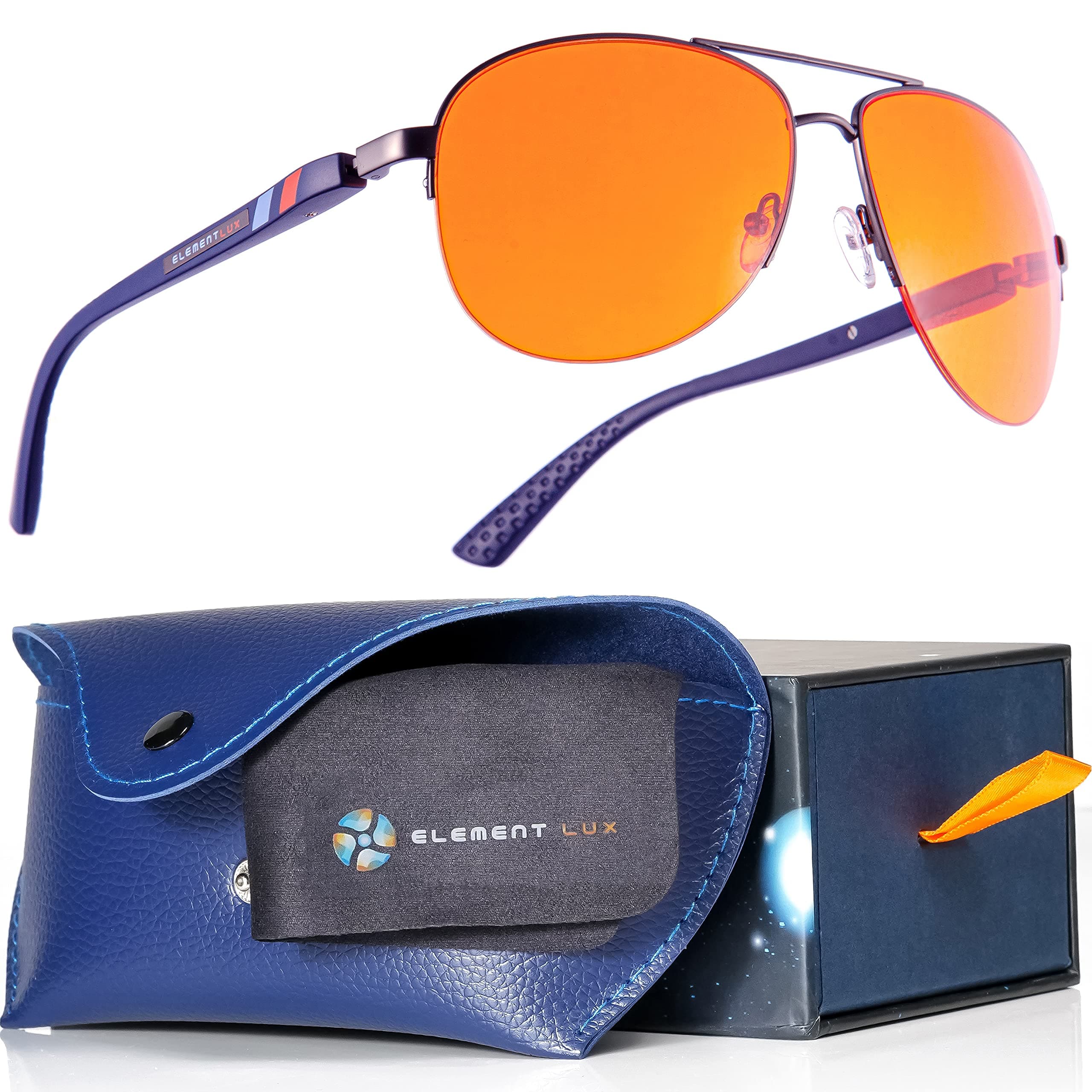 Blue Light Blocking Glasses Amber Lenses -For Better Sleep, Gaming, Eye Strain Blocker, Computer, Sunglasses