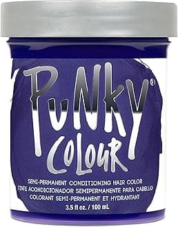 Punky Violet Semi Permanent Hair Color – Vegan, Cruelty-Free Conditioning Violet Hair Dye for Bleached & Pre-Lightened Hairs Lasts 35 Washes, 3.5 fl oz