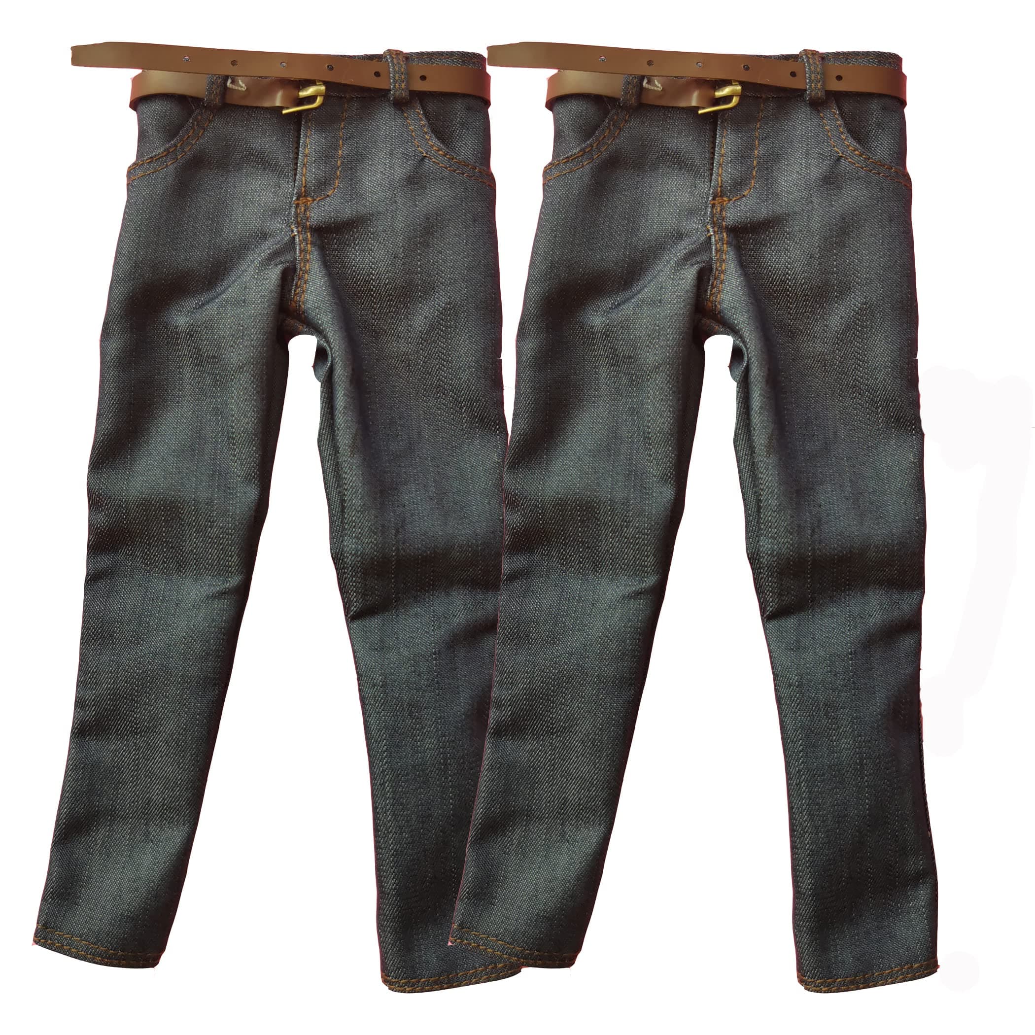 2X 1/6 Custom Scale Blue Jeans Pants for 12" Male Action Figure Doll Clothes Toy (2X Blue)