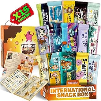 International Snack Box, Unique Experience with Universal Exotic Candies and Treats from around the World, Gift-Ready Foreign Foods in Packages Inspired by European, Japanese and Korean Cultures