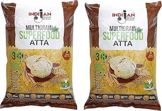 INDIJAN Multigrain Superfood Atta/Flour 5 Kg|11 Ingridients & 35 % Millets+Superfoods/Low Carb + Protein+ Vitamins+ Dietary Fibre/Diabetic Friendly/Low Gi-10 Kg (Pack Of 2)