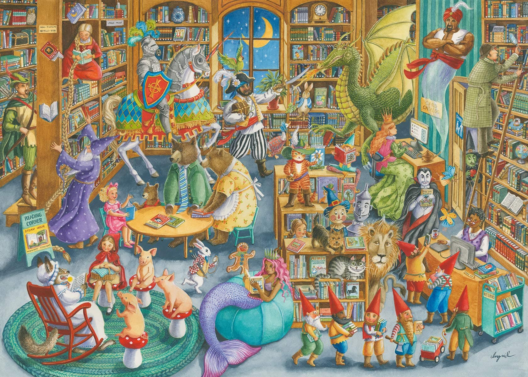 Ravensburger Midnight in the Library 1000pc Jigsaw Puzzle
