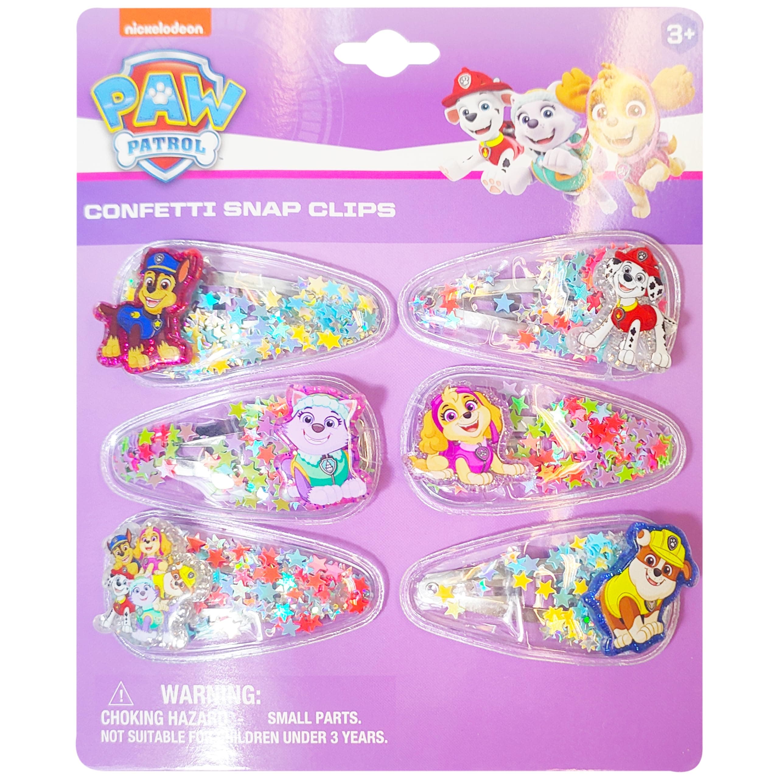 Paw Patrol 6pc Cute Hair Clips For Girls with Favorite Character Charms