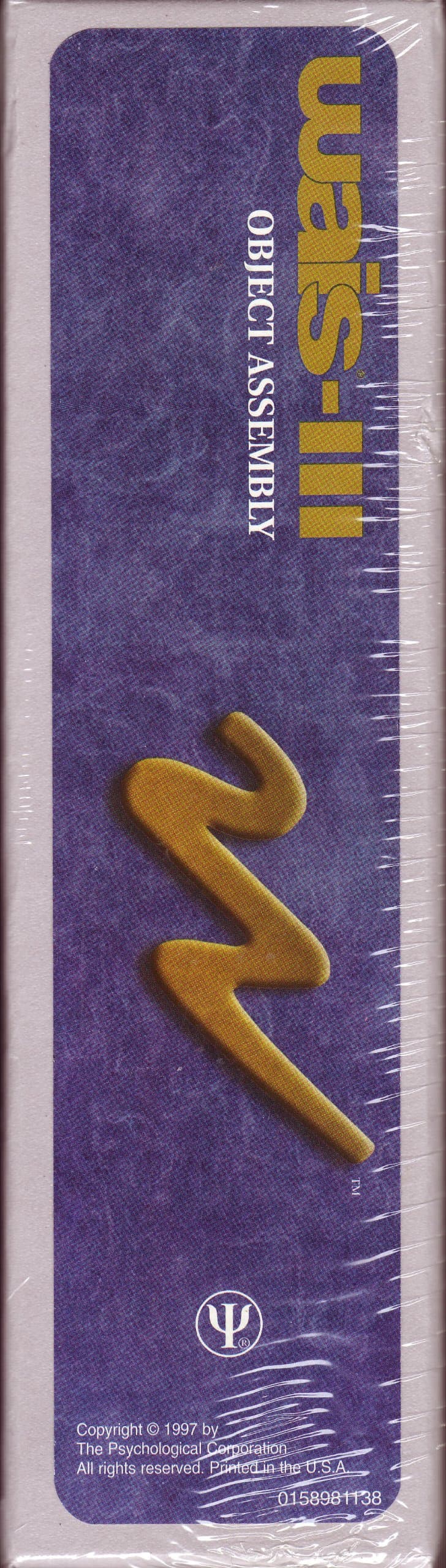 WAIS-III Object Assembly Kit (Wechsler Adult Intelligence Scale) Unknown Binding