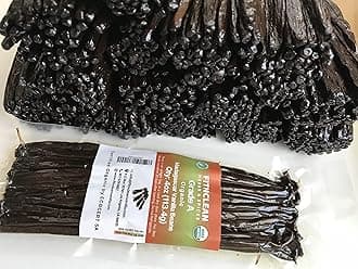 Madagascar Vanilla Beans Grade A (1/4Lb) 6"-8" Bulk for Extract, Chefs, Brewing, Cooking and Baking by FITNCLEAN VANILLA| 4 oz (Ounces) Bourbon Fresh 0.25 Pound Plump NON-GMO Gourmet Pods.
