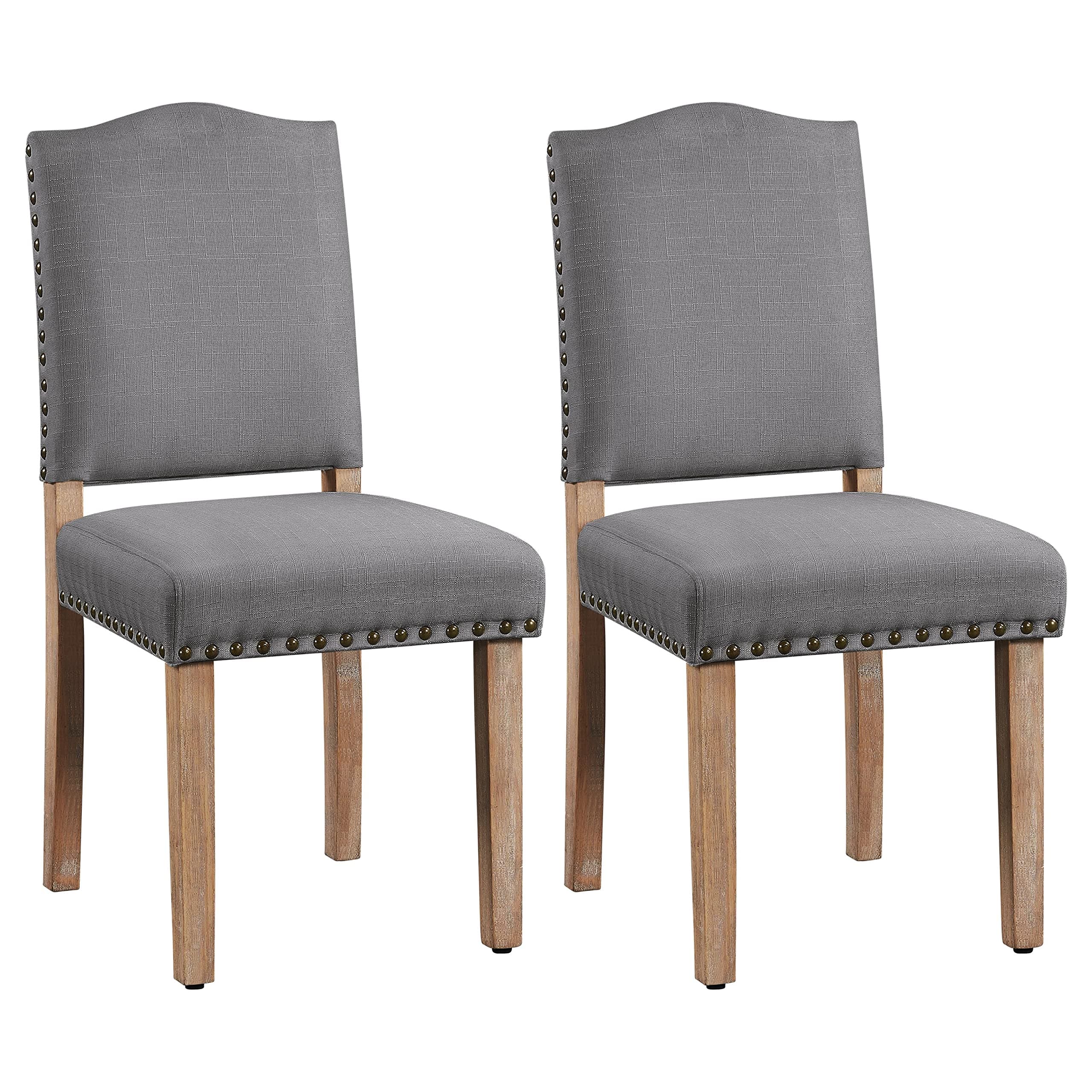 Yaheetech Nailhead Trim and Upholstered Seat Dining Chairs