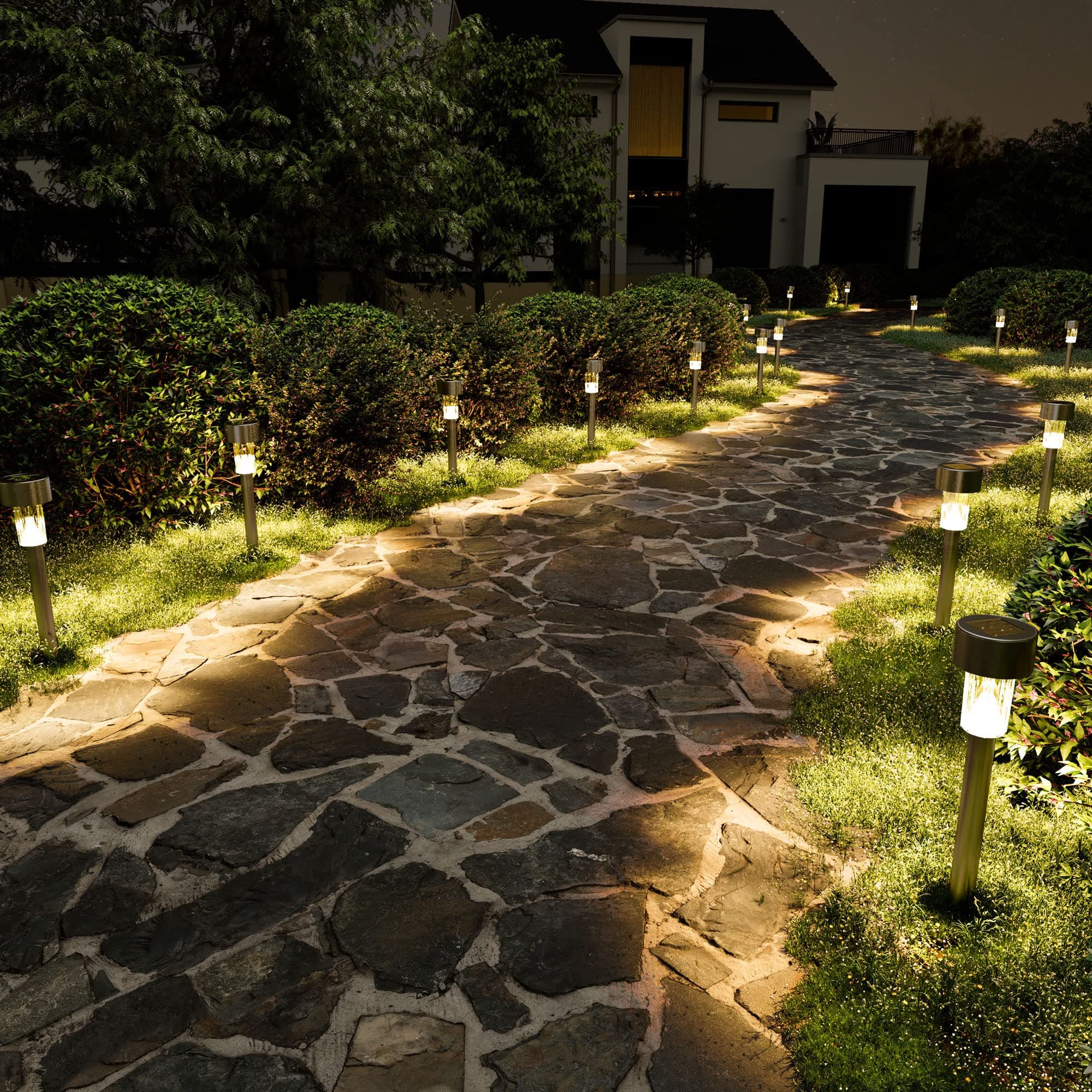 Solar Walkway Lights Outdoor-Warm White(16 pack)