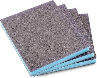 6Pcs 100 Grit Sanding Sponge, Jamiikury Medium Sanding Blocks Washable and Reusable, Wet Dry Sandpaper Sponge for Wood Metal Furniture Paint and Drywall