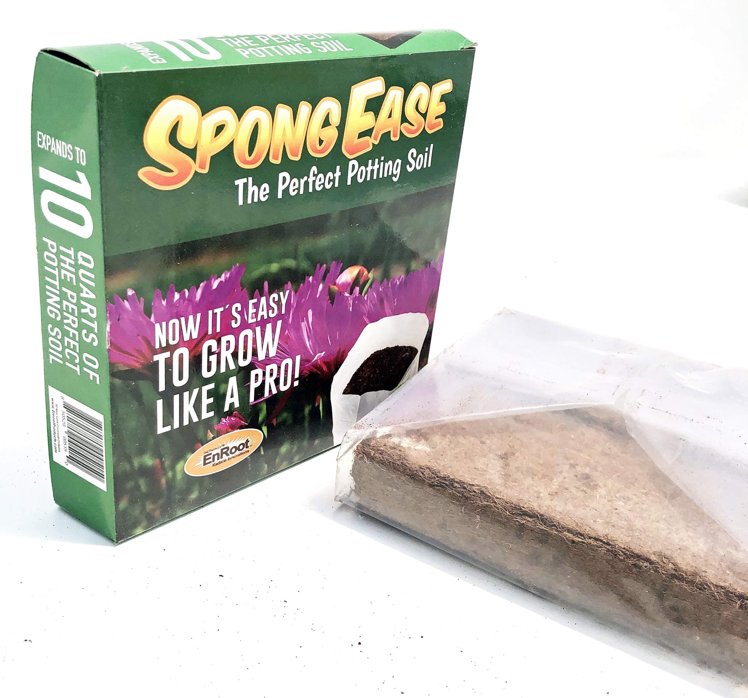 EnRoot Products LLC SpongEase 10 Quart - Coco Coir, The Perfect Potting Soil - for Plants, Seed Starting and cuttings - in Pop up Bag